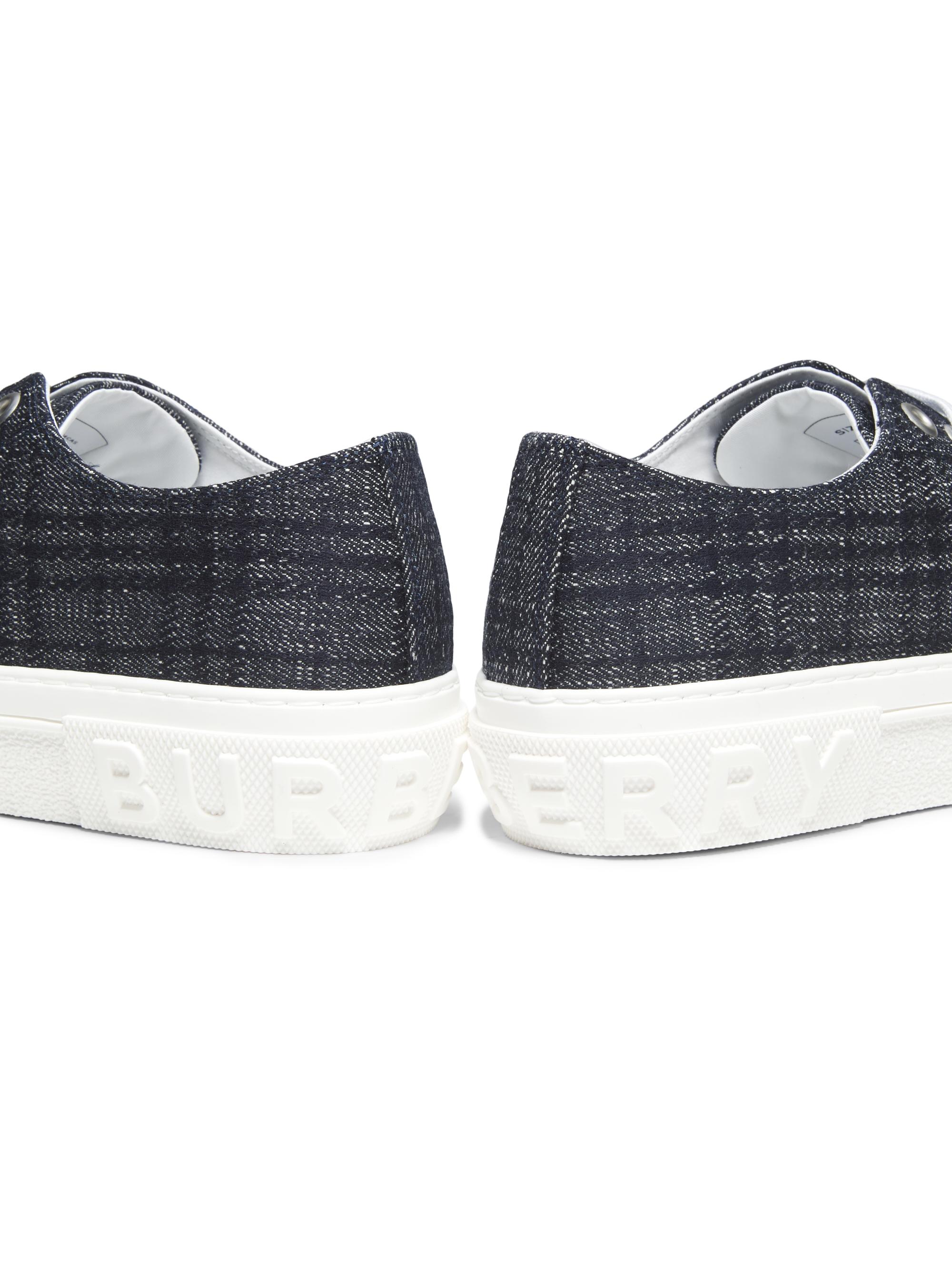 Burberry Jack Check Denim Low-Top Sneakers | Saks Fifth Avenue