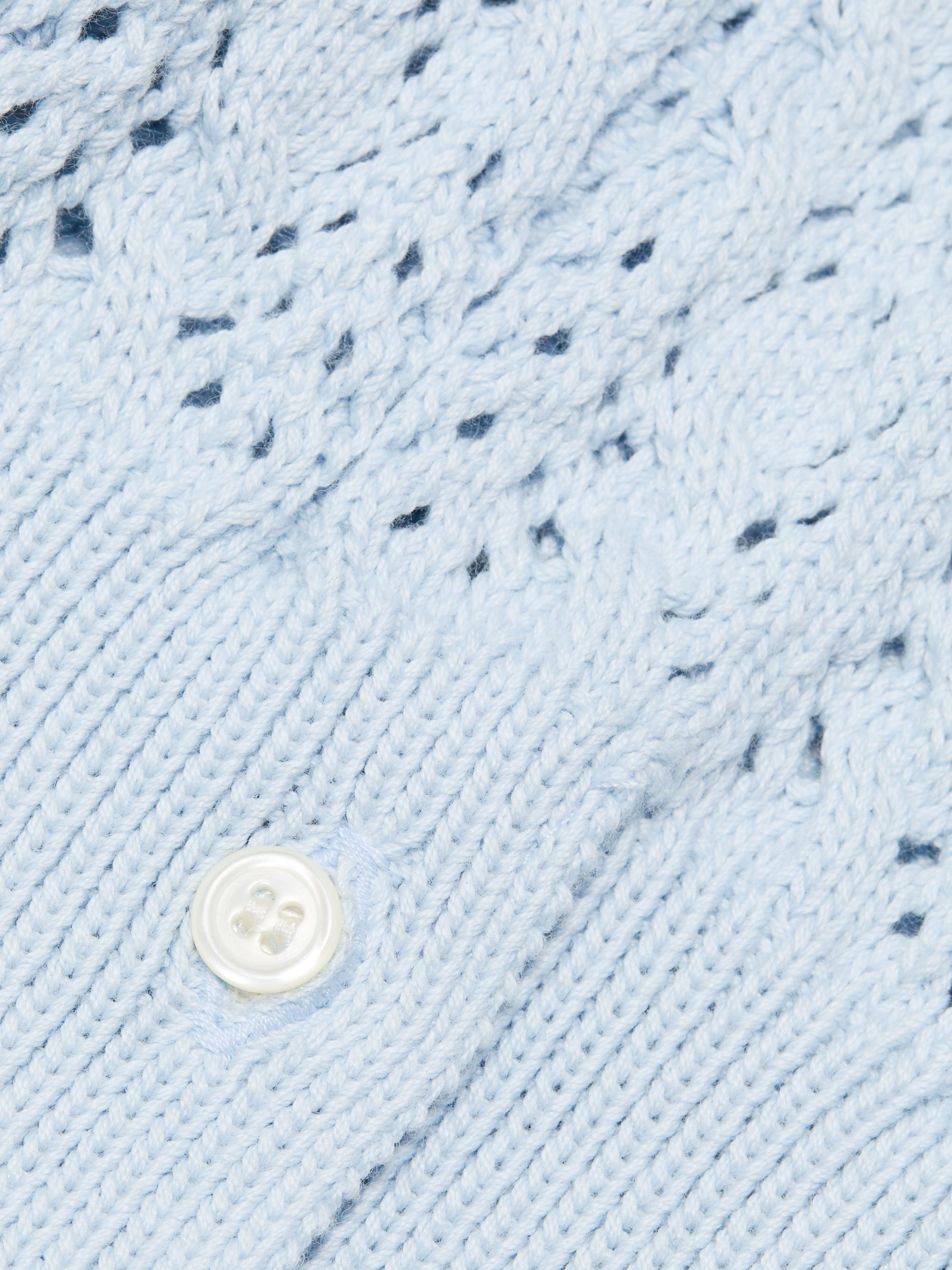Thom Browne Pointelle Cable Stitch Short-Sleeve Sweater | Saks