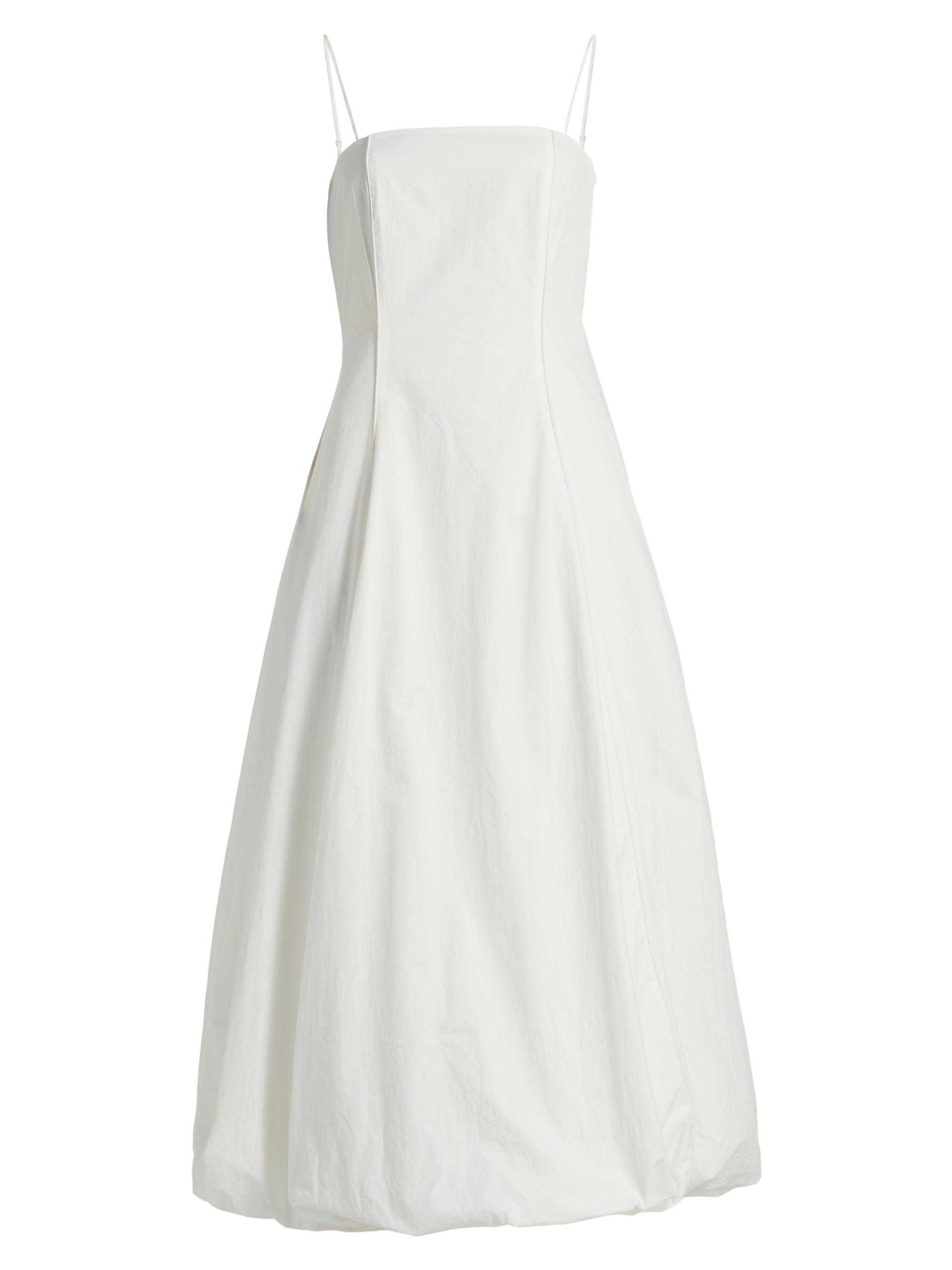 Kivari Women's Sylvie Cotton Bubble-Hem Midi-Dress - White