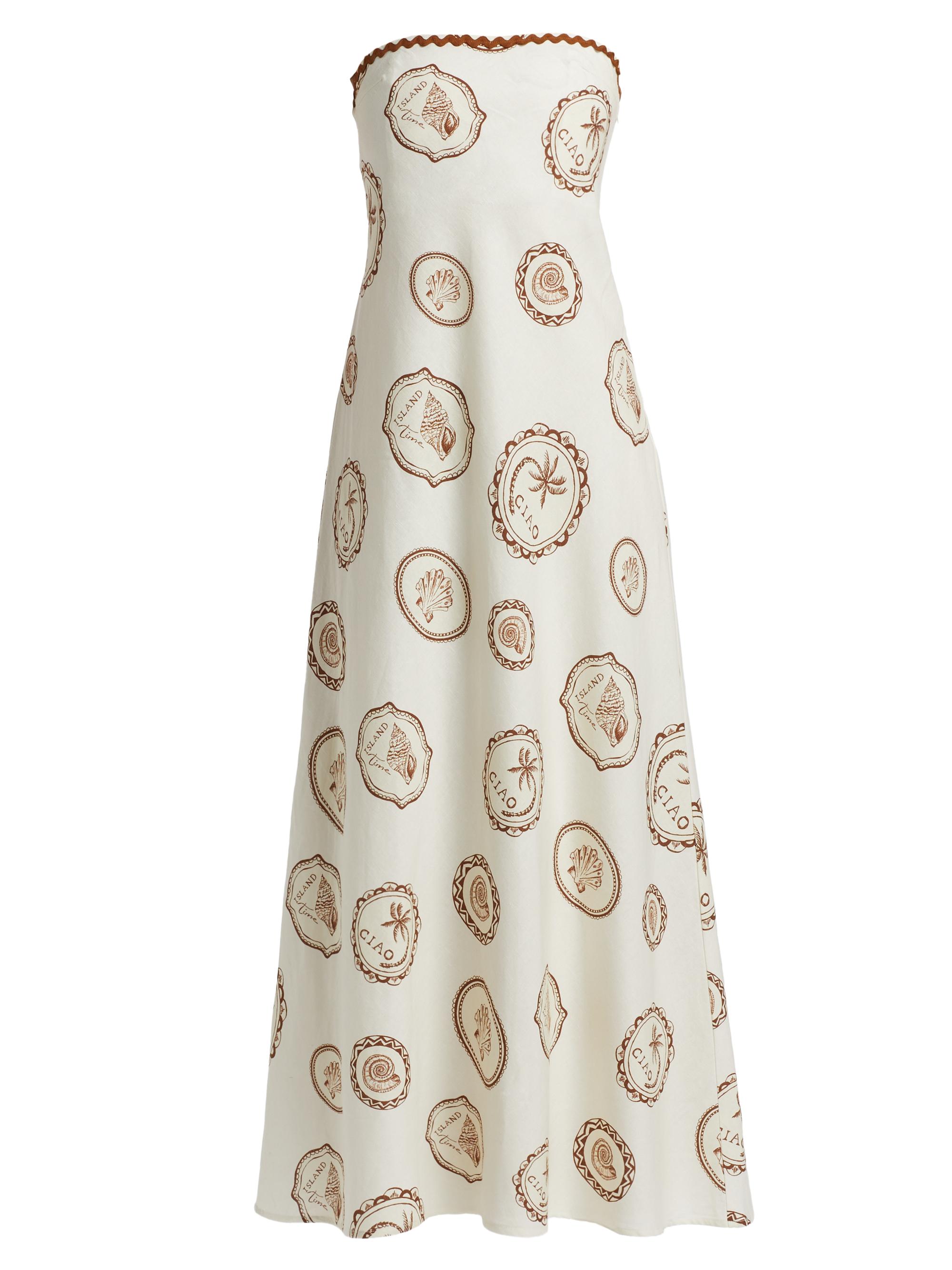 Kivari Women's Ciao Shell Linen-Cotton Strapless Maxi Dress - Ciao