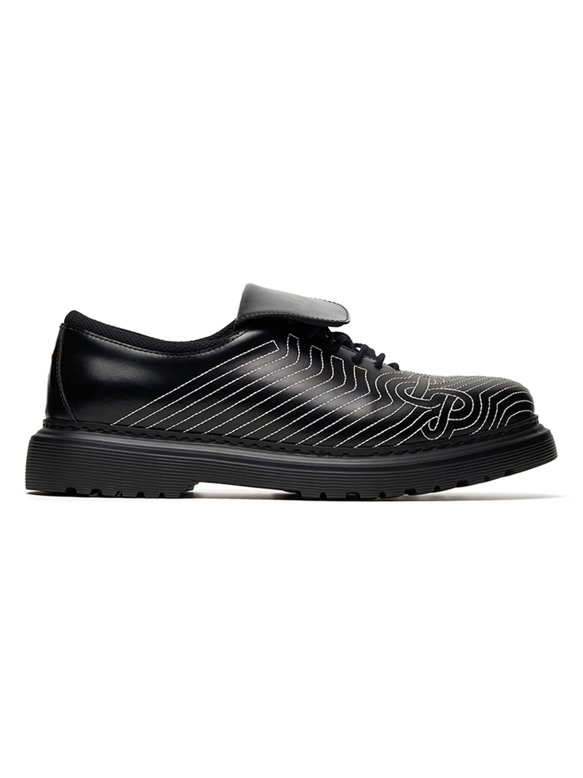 Filling Pieces Men's Derby Football Leather Shoes - Black