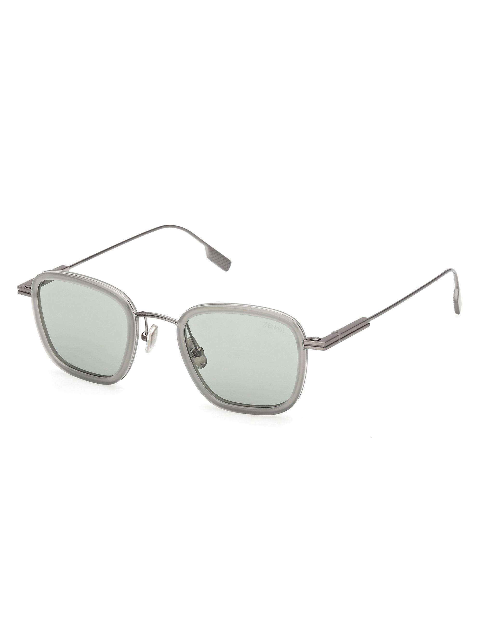 ZEGNA Men's 47MM Geometric Sunglasses - Grey Matte Green