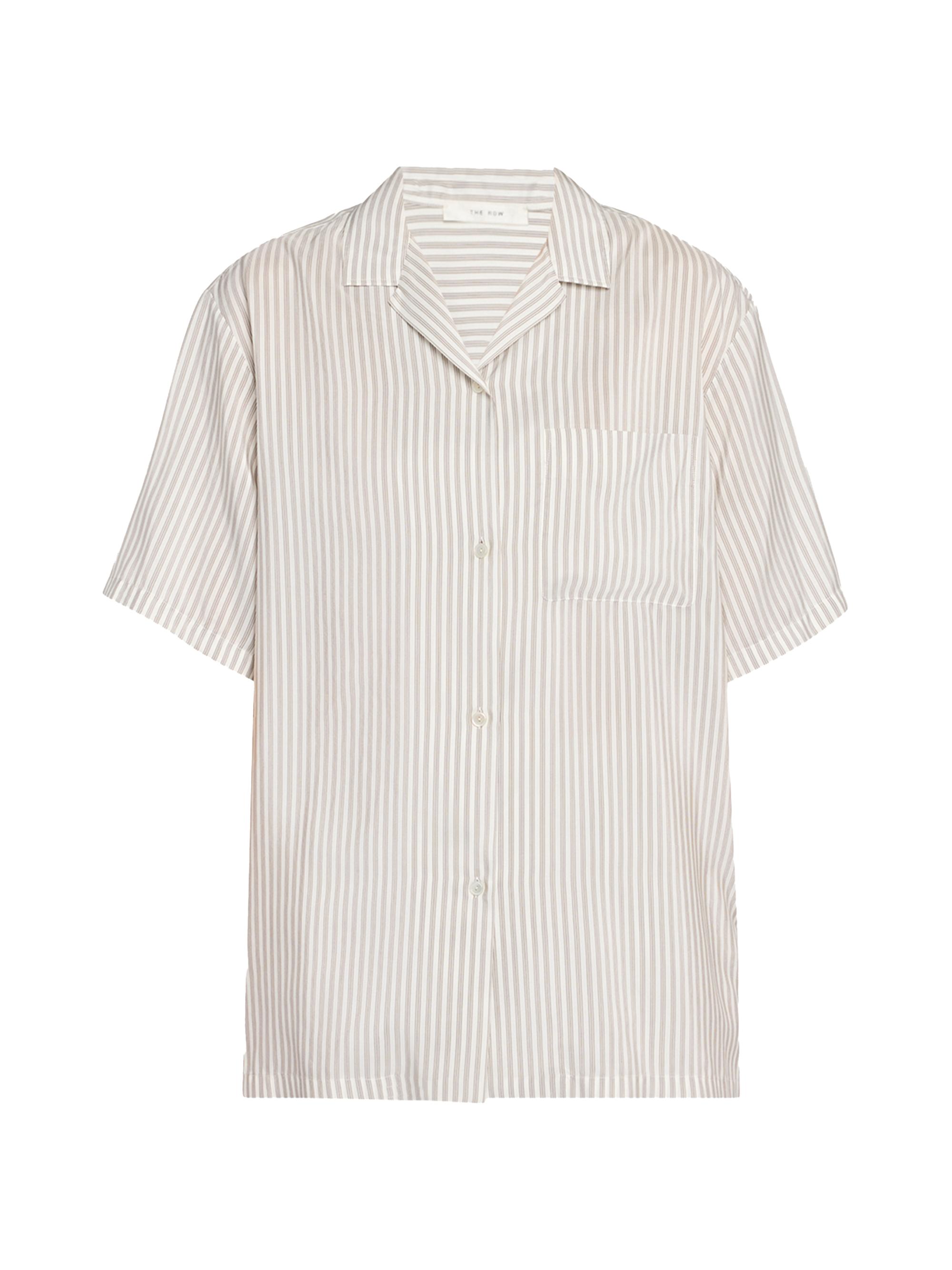 The Row Women's Jorge Striped Silk Button-Front Shirt - White