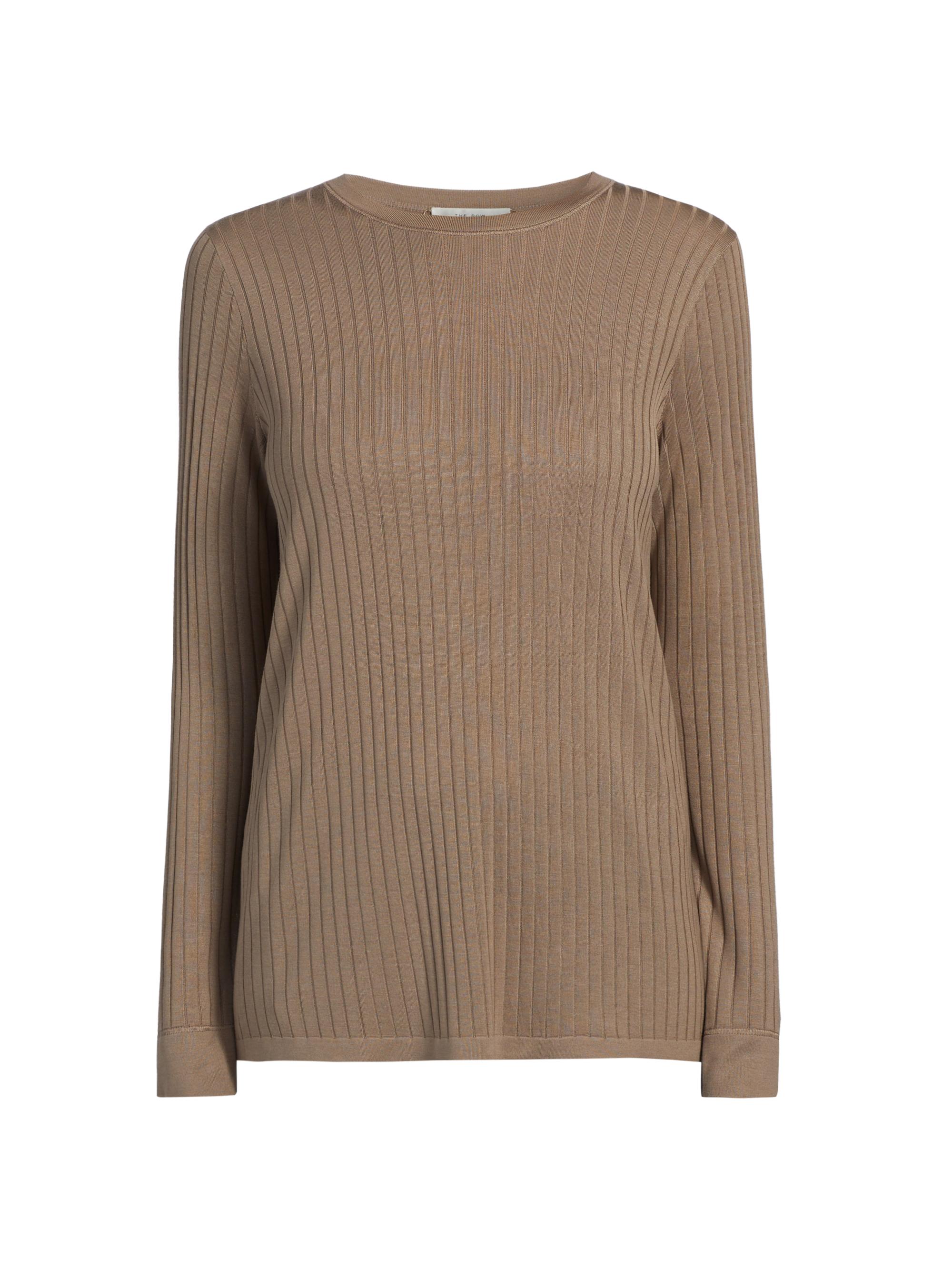 The Row Women's Keya Rib-Knit Crewneck Top - Beige