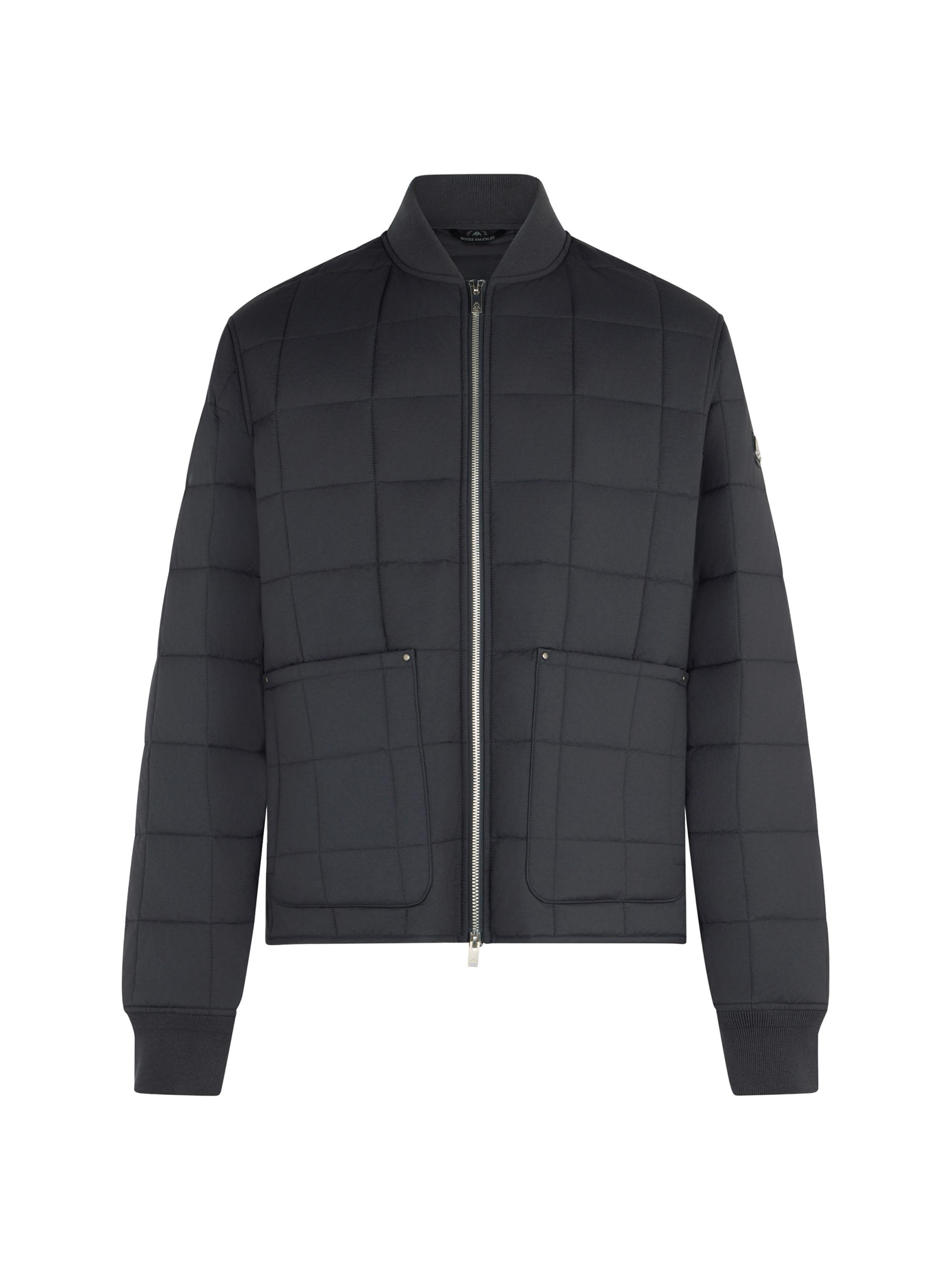 Moose Knuckles Men's Shell Jackets Walker Liner Quilted Puffer Bomber Jacket - Cement