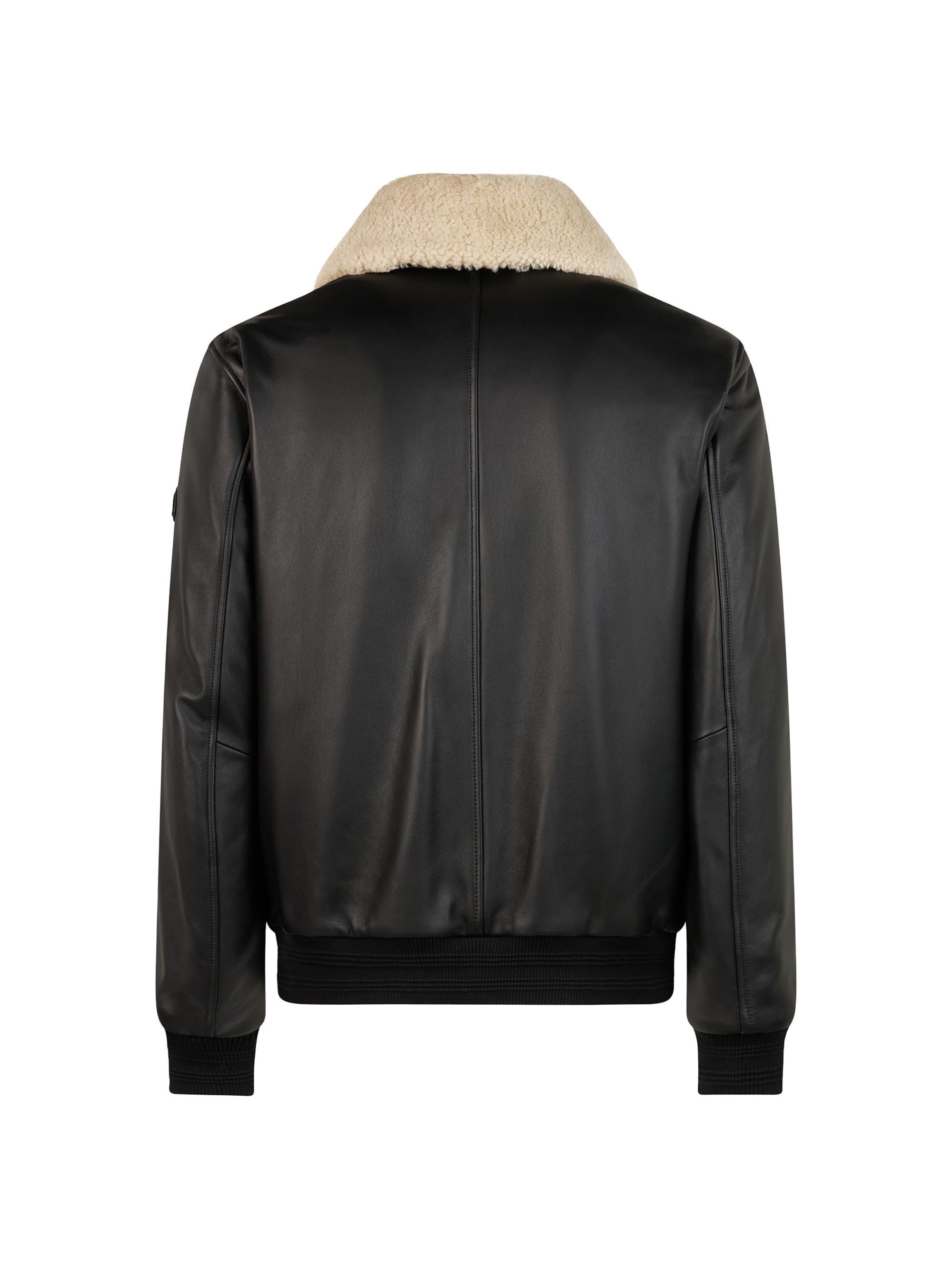 Moose Knuckles Toba Shearling-Trim Leather Bomber Jacket | Saks