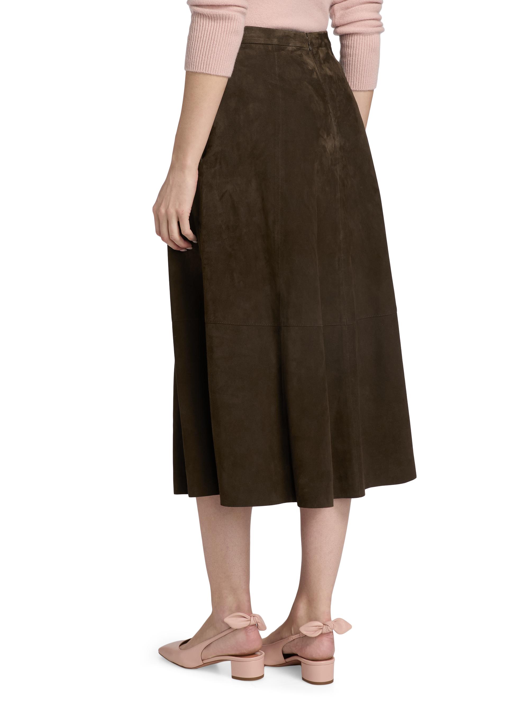 Vince Flared Suede Midi-Skirt | Saks Fifth Avenue