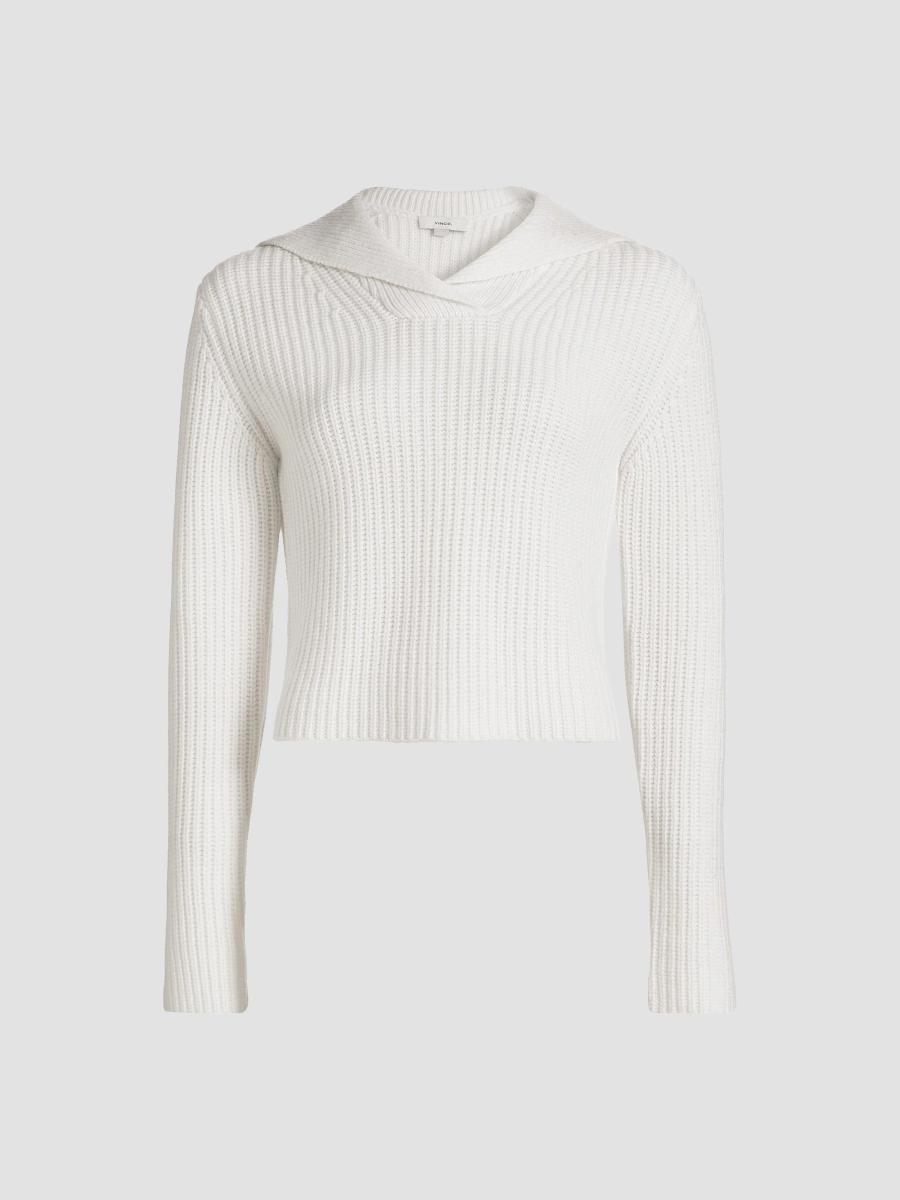 Vince Ribbed Sailor Collar Sweater | Saks Fifth Avenue