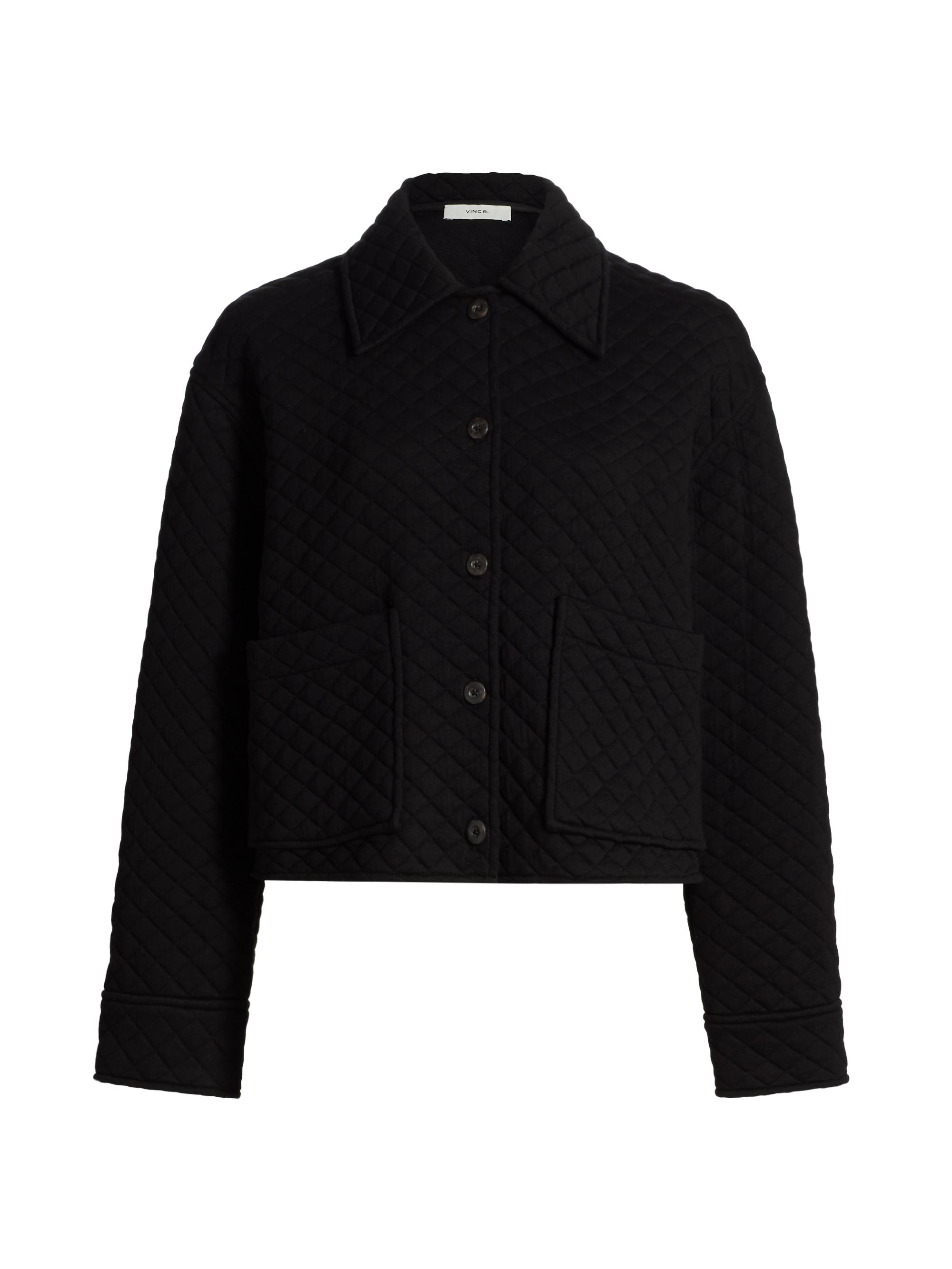 Vince Women's Quilted Cotton-Blend Boxy Jacket - Black