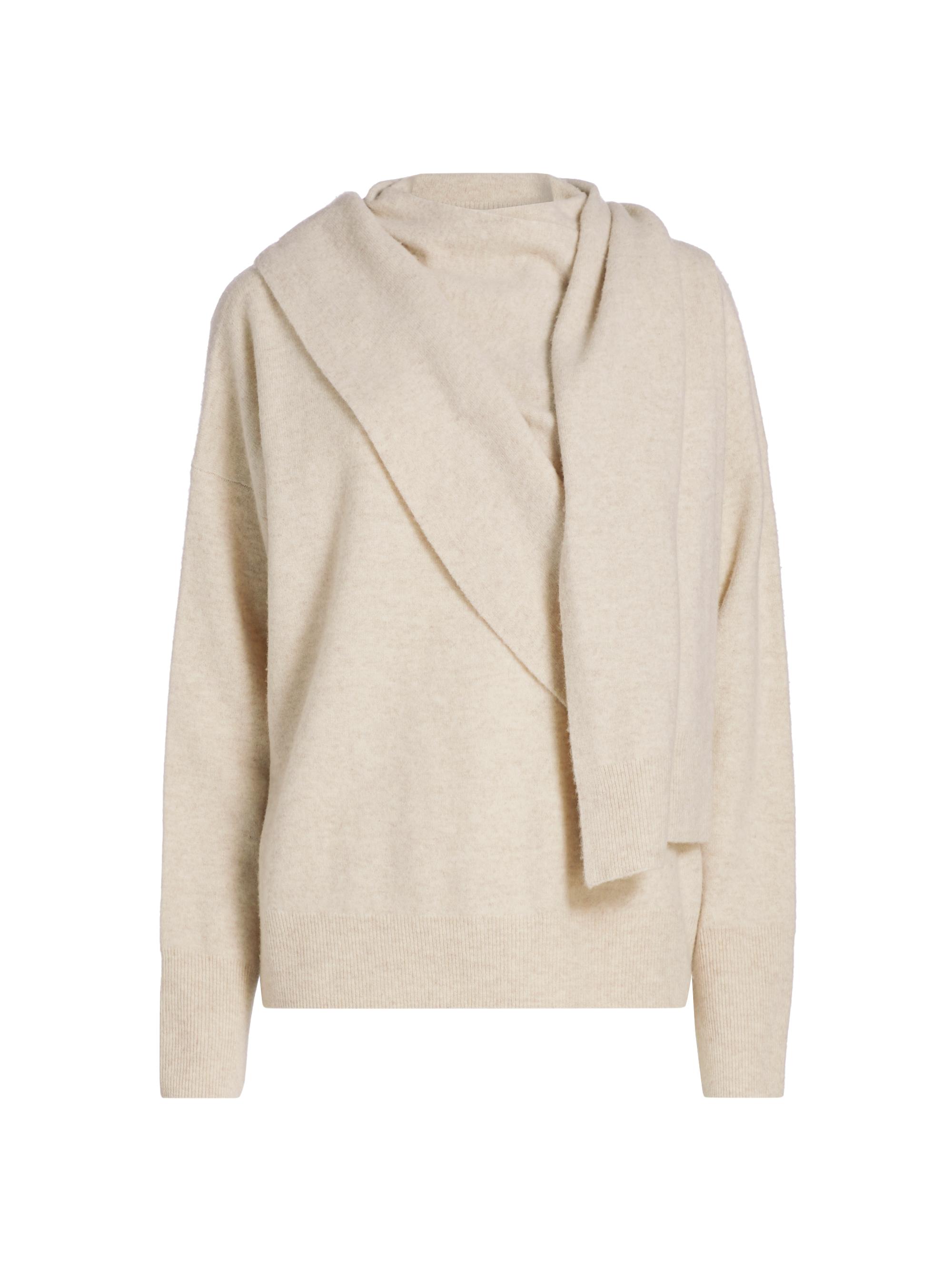 Vince Women's Draped Wool-Cashmere Crewneck Sweater - Dove Oat