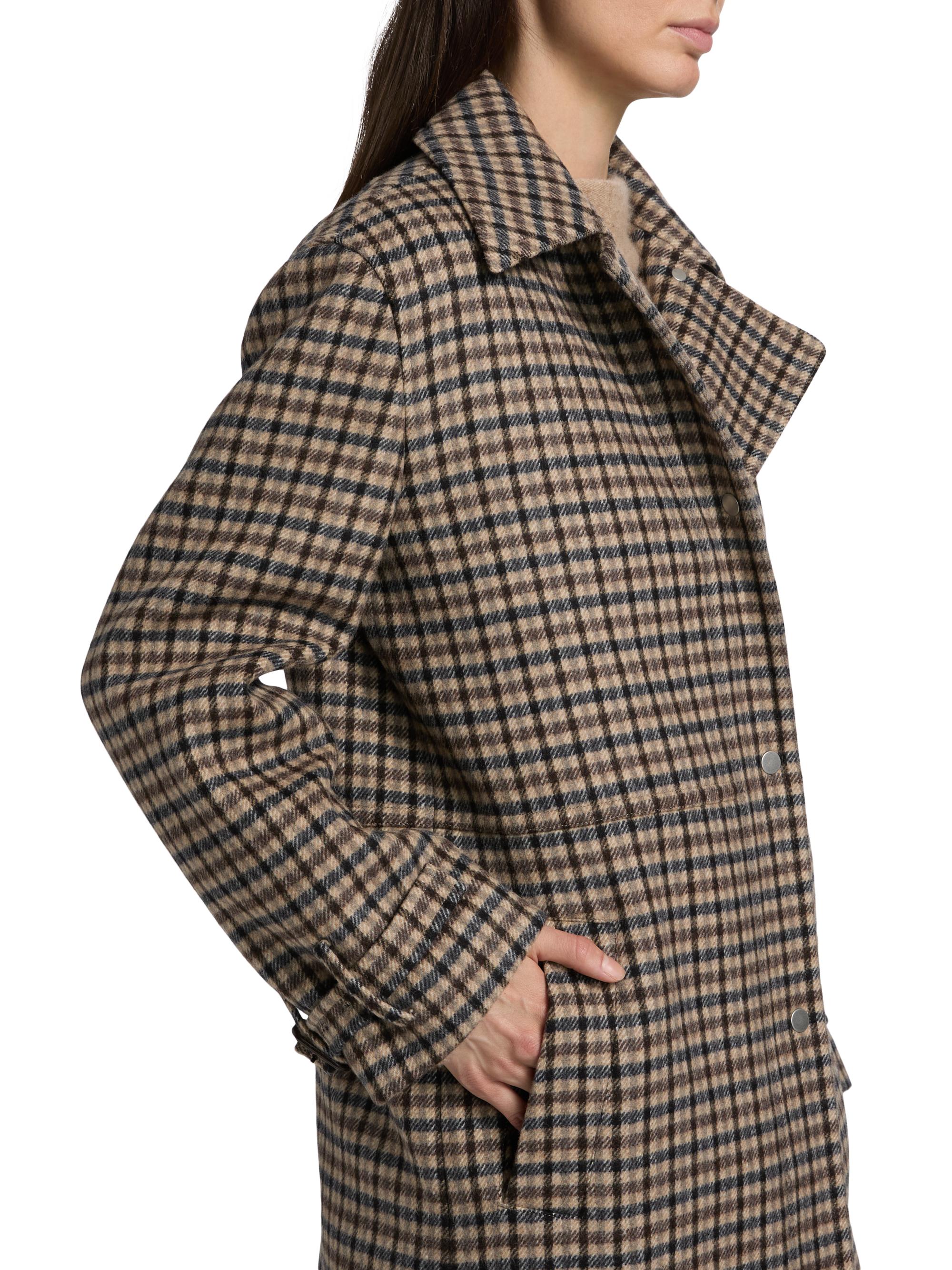Vince Plaid Wool-Blend Car Coat | Saks Fifth Avenue