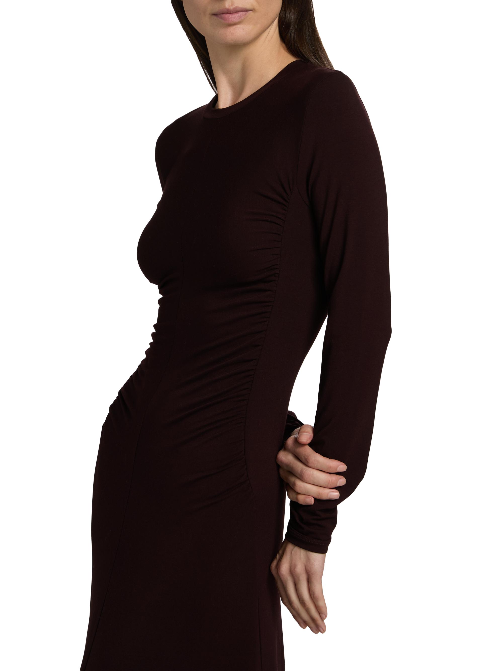 Vince Ruched Crewneck Curved-Seam Maxi Dress | Saks Fifth Avenue