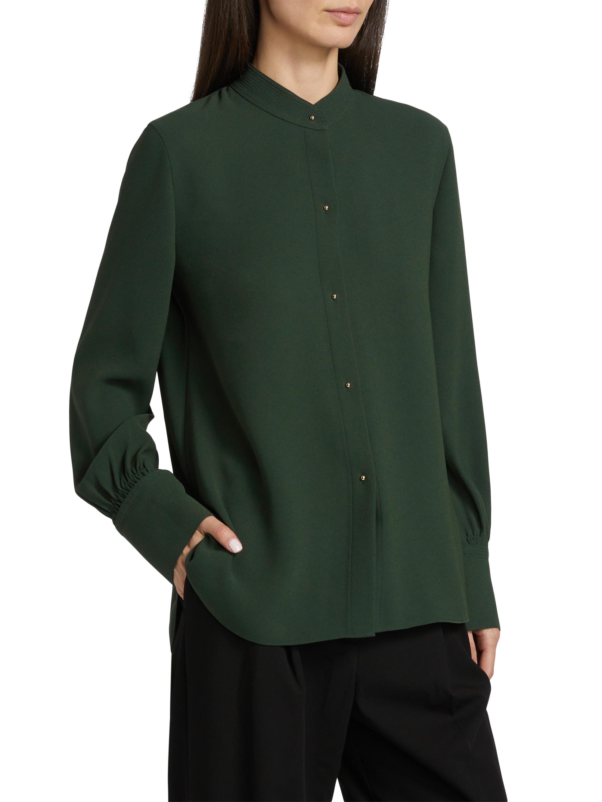 Vince Metal Button-Detailed Long-Sleeve Shirt | Saks Fifth Avenue