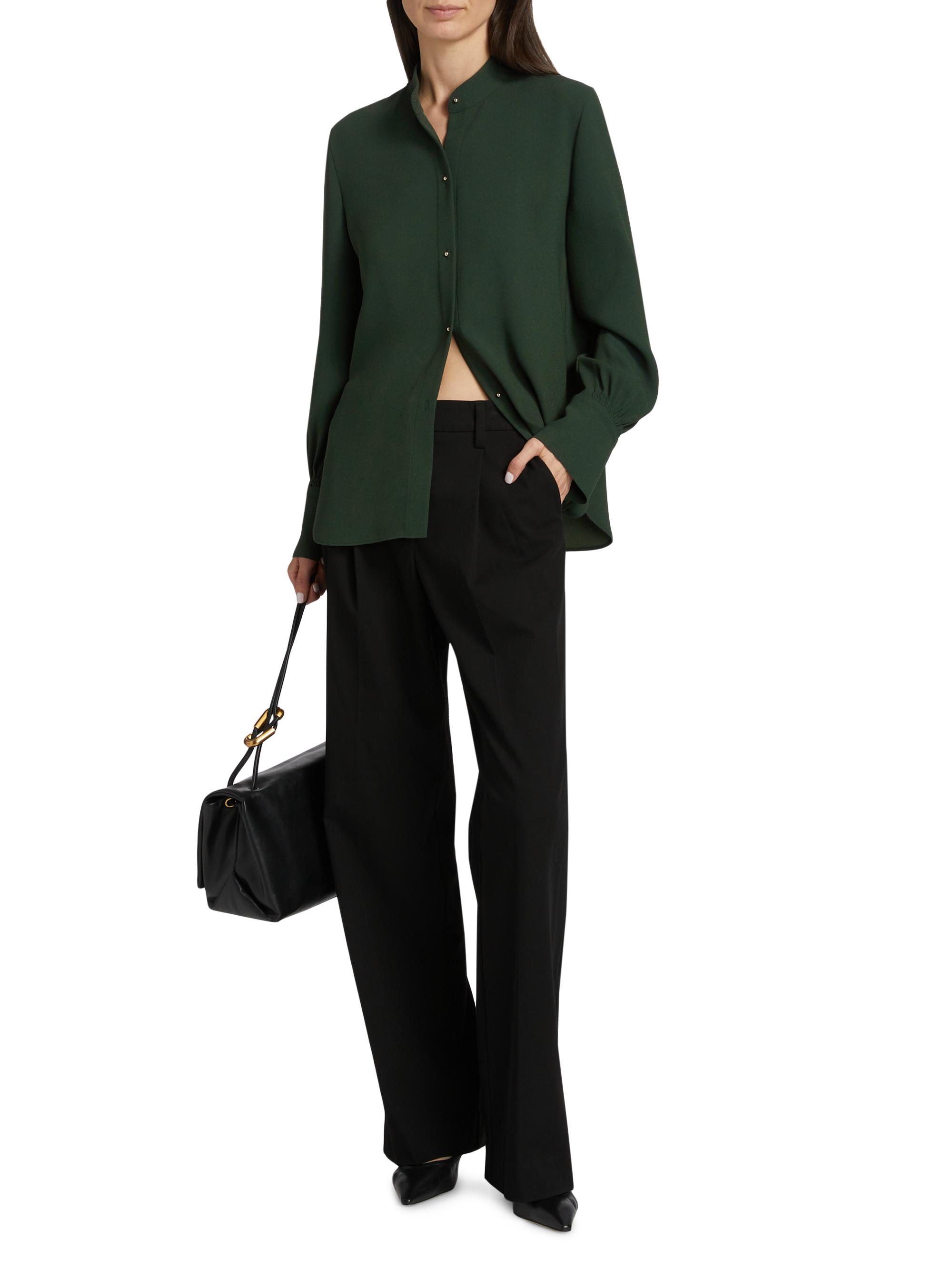 Vince Metal Button-Detailed Long-Sleeve Shirt | Saks Fifth Avenue