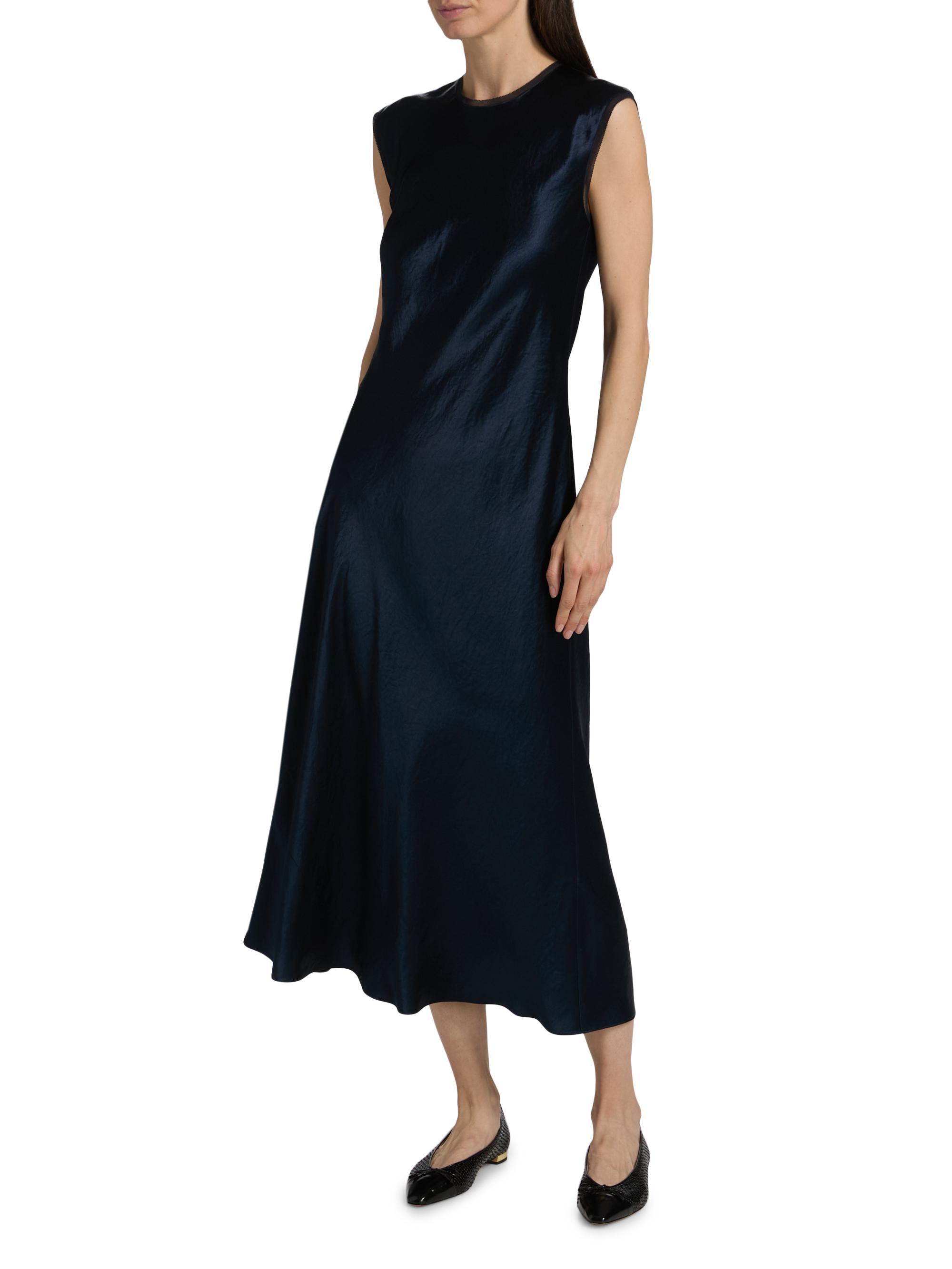 Vince Satin Cap-Sleeve Midi-Slipdress | Saks Fifth Avenue
