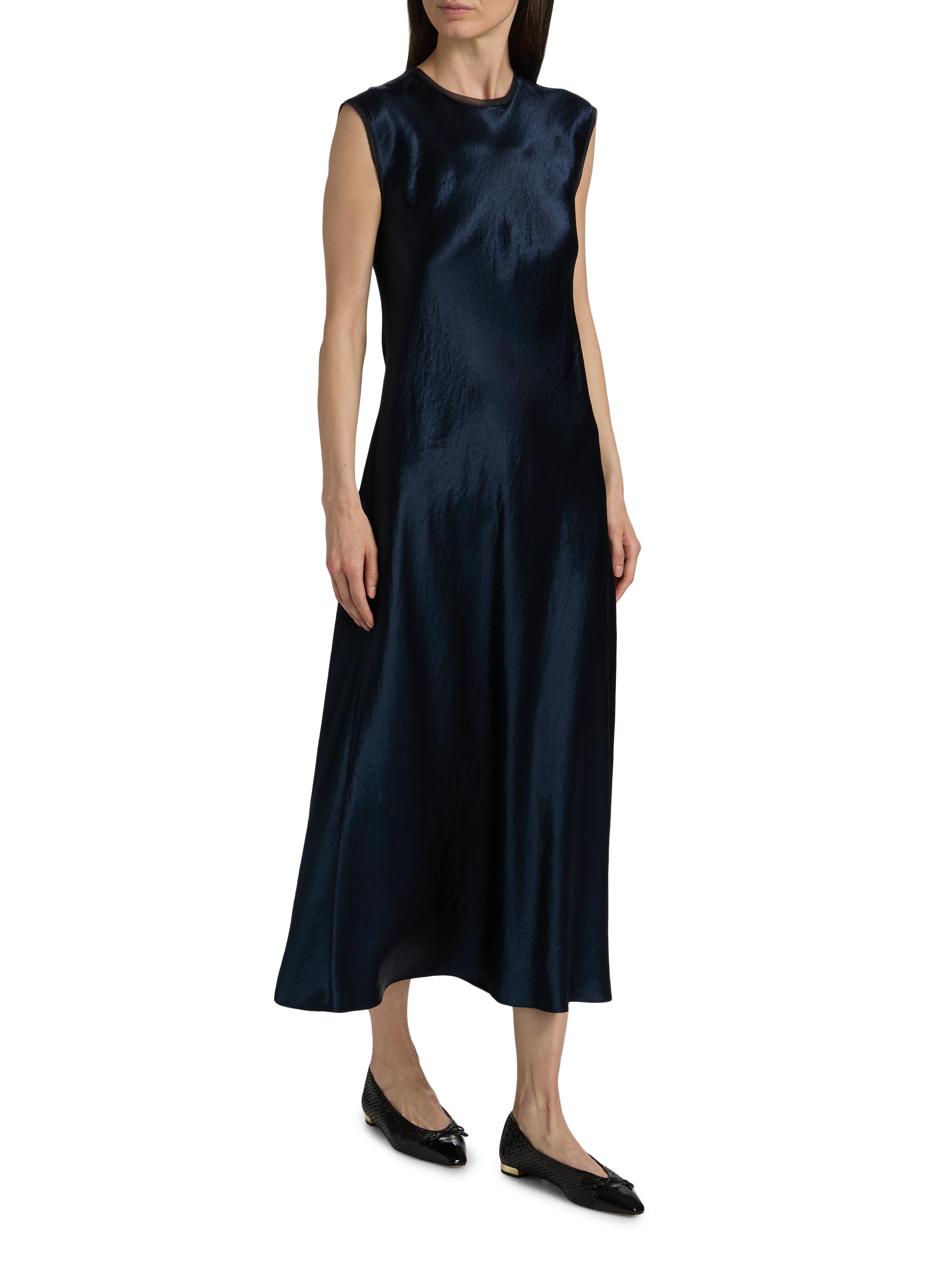 Vince Satin Cap-Sleeve Midi-Slipdress | Saks Fifth Avenue