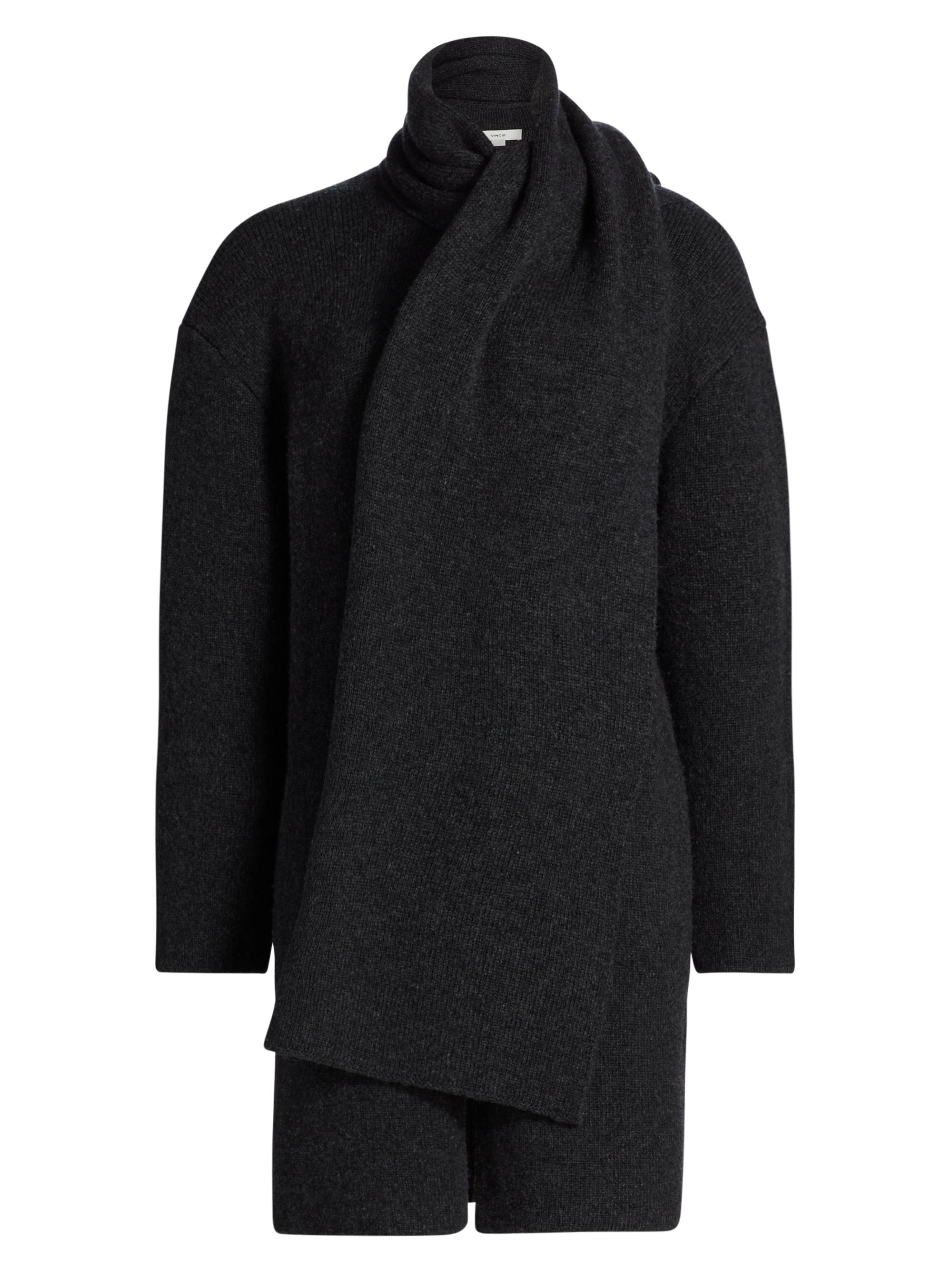 Vince Women's Draped Rib-Knit Car Coat - Dark Grey | Thumbnail 8