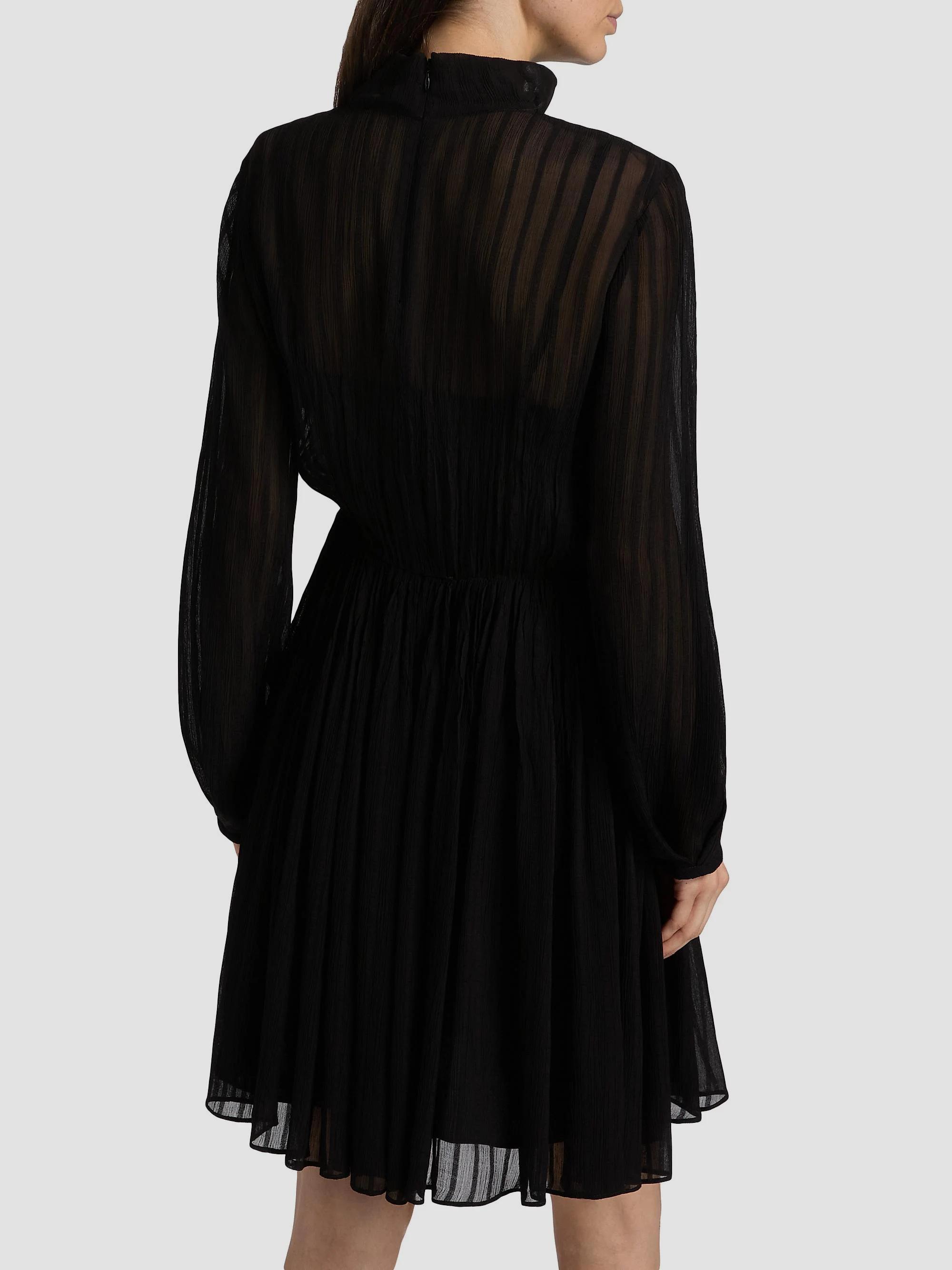 Vince Crinkle Stripe Mock Turtleneck Midi-Dress | Saks Fifth Avenue