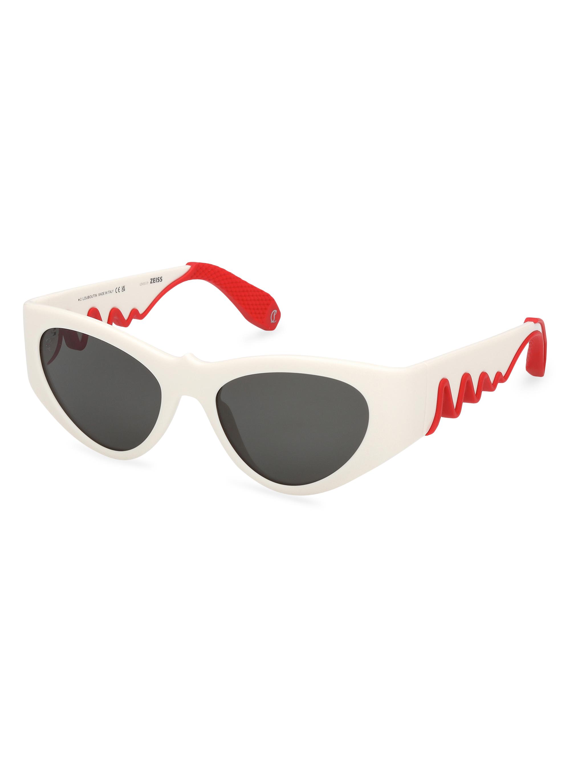 Christian Louboutin Women's Loubishark 54MM Cat-Eye Sunglasses - White Red