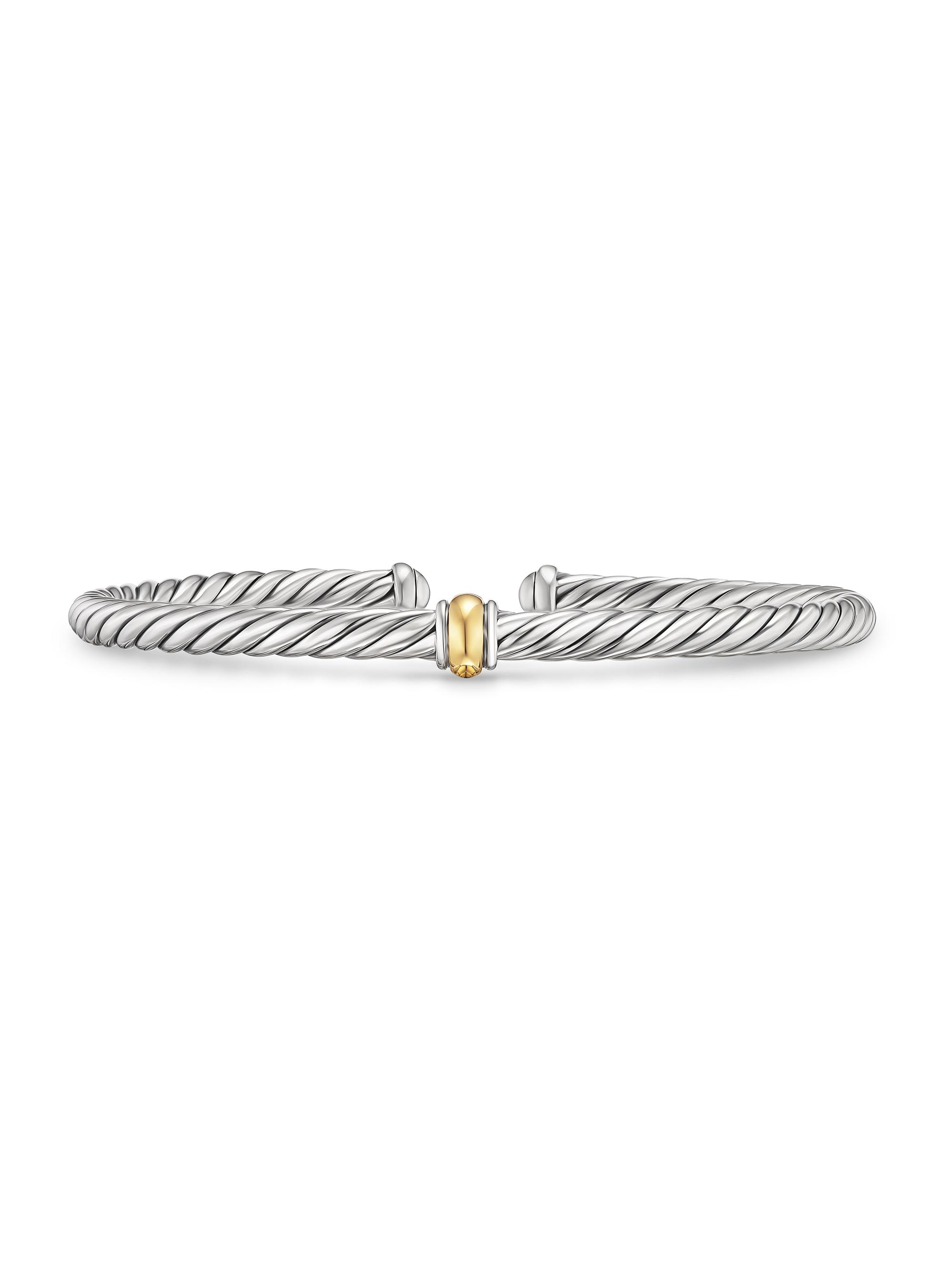 David Yurman Women's Cable Flex Station Bracelet in Sterling Silver - Silver