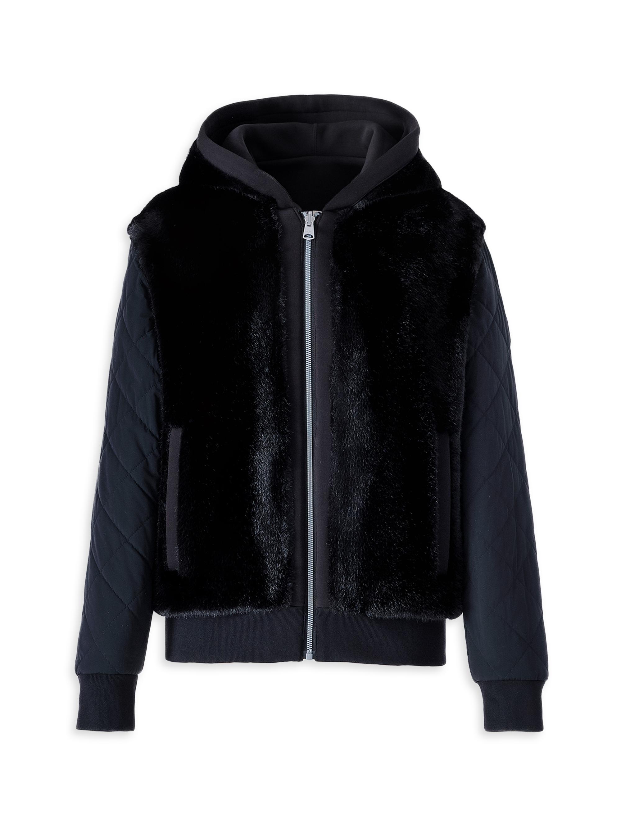 Mackage Little Kid's Mahala Faux Fur Hoodie - Black | Thumbnail 2