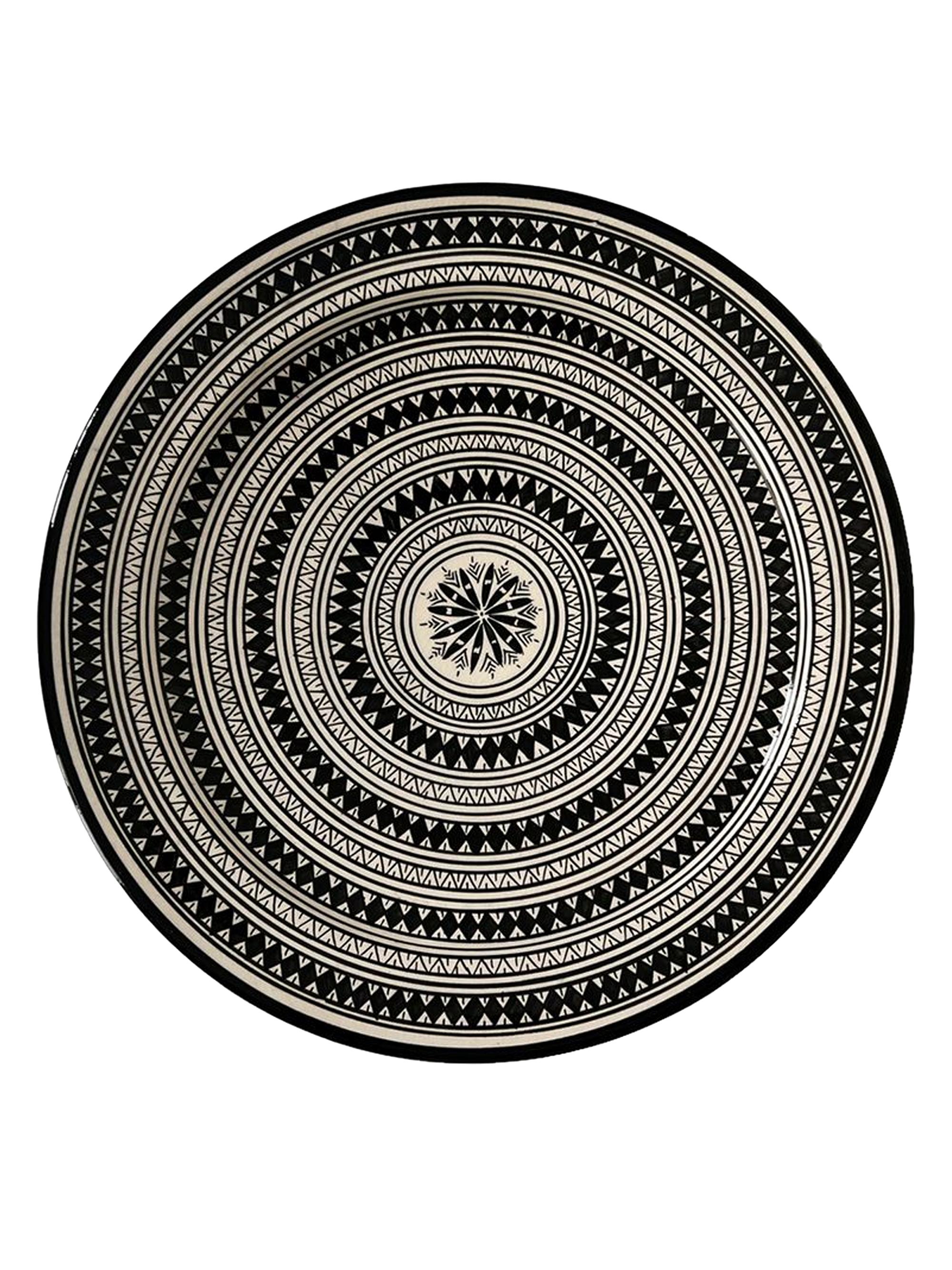 Verve Culture Moroccan Safi CoucCous Platter - Black White