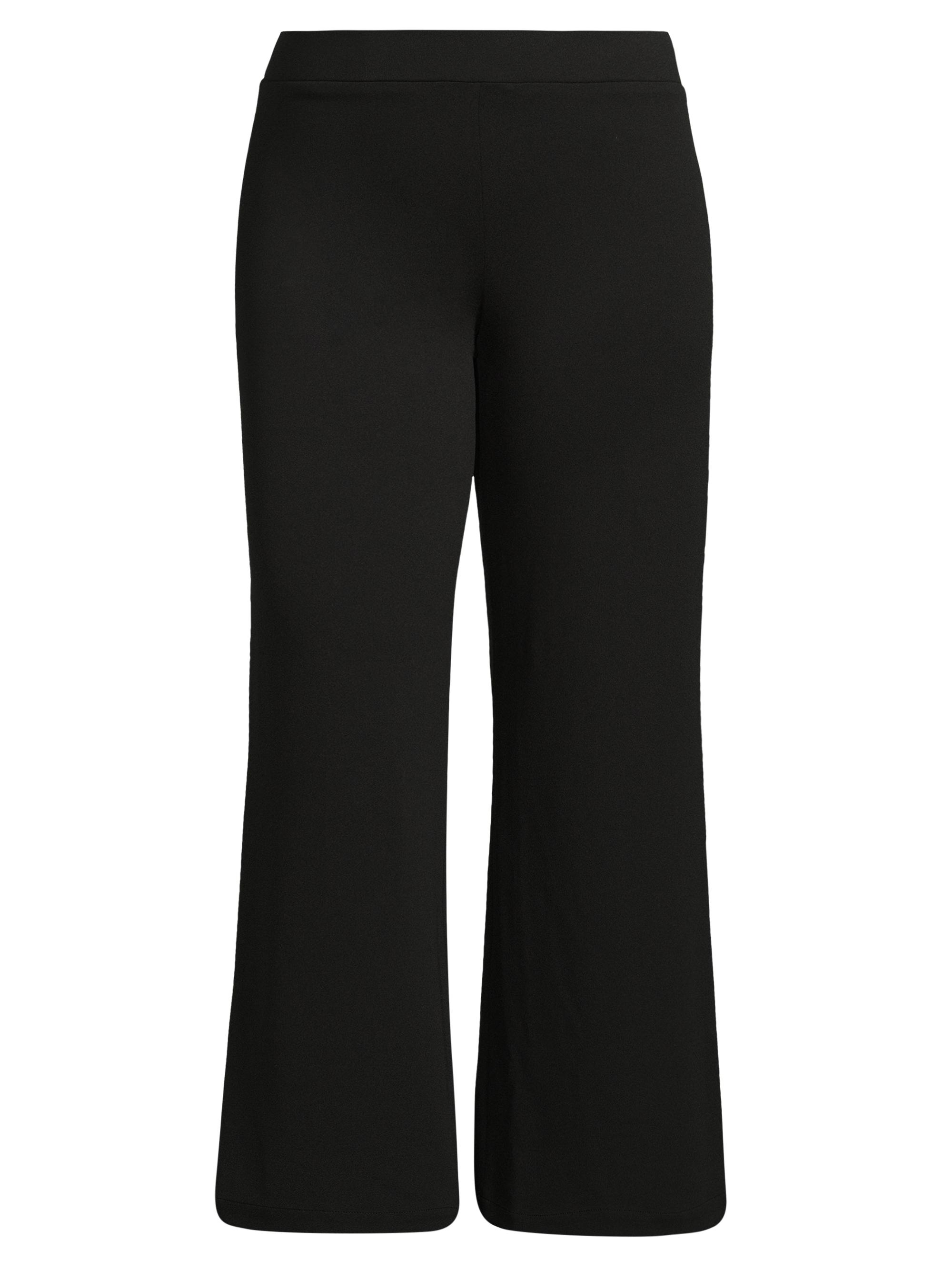 Ming Wang Women's Plus Stretch-Crêpe Wide-Leg Pants - Black