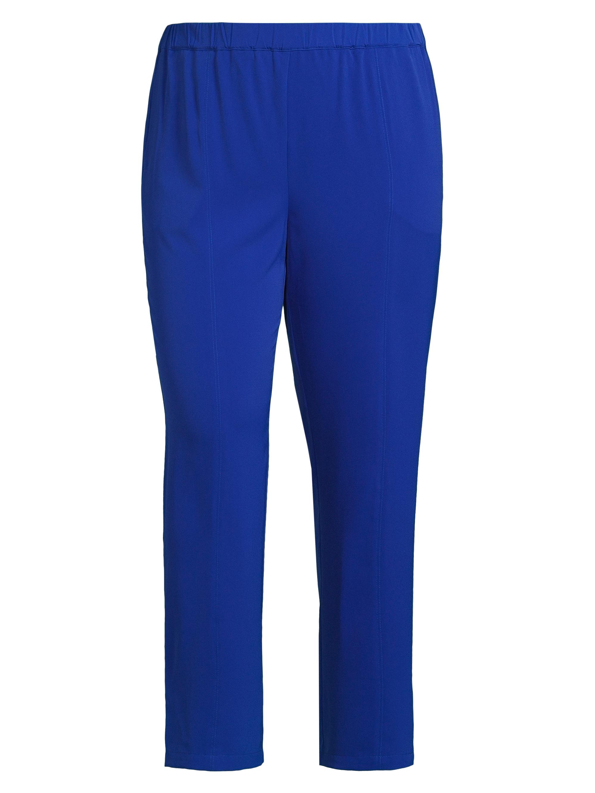 Ming Wang Women's Plus Crêpe De Chine Straight-Leg Pants - Sapphire Sea