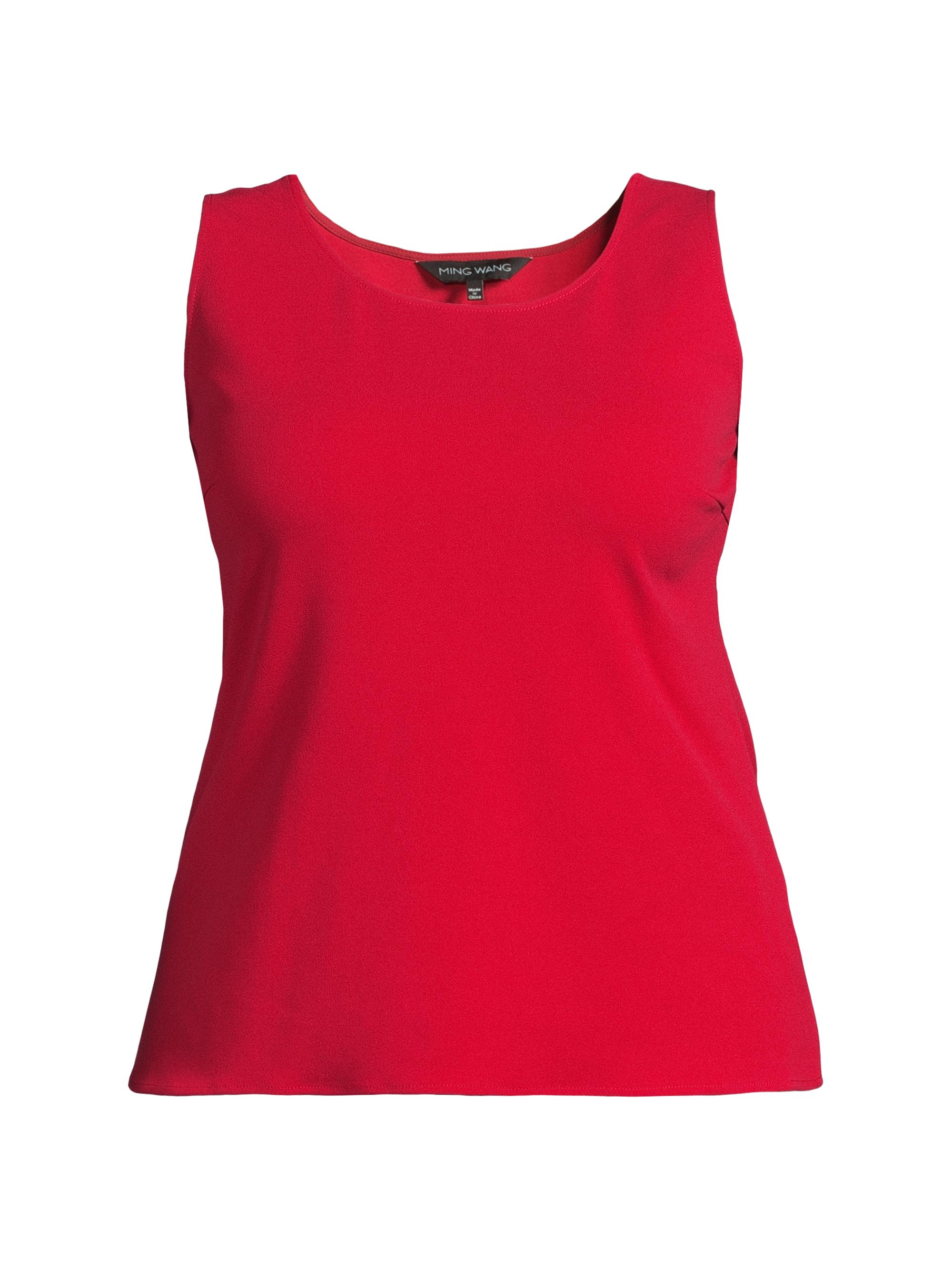 Ming Wang Women's  x Tanya Foster Plus Scoopneck Deco Stretch-Crepe Tank Top - Holiday