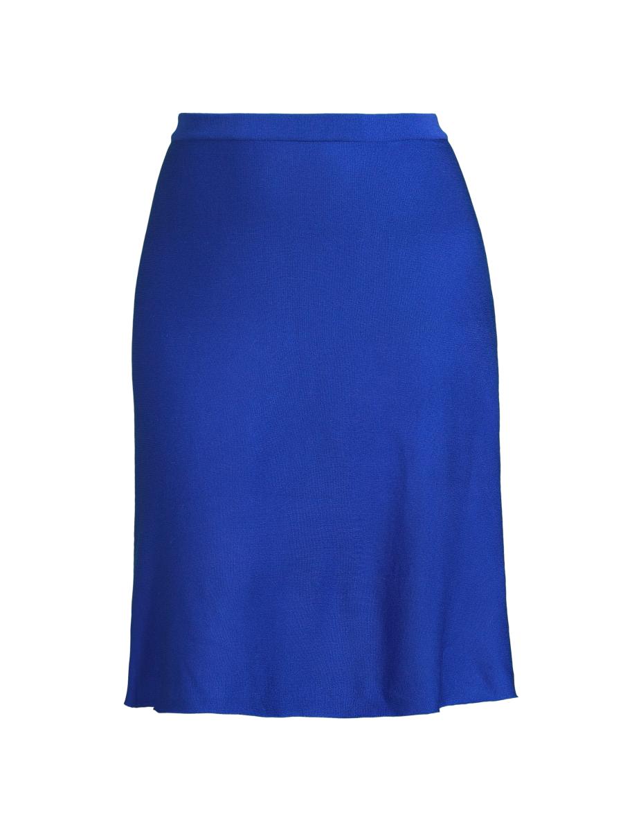 Ming Wang Women's Plus Knit A-line Midi-skirt In Sapphire Sea