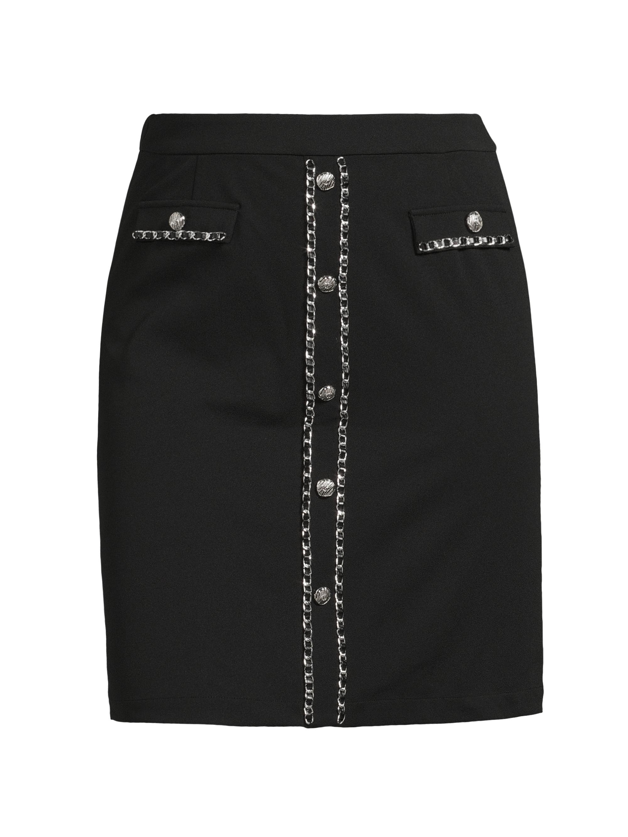 Ming Wang Women's Plus Chain Midi-Skirt - Black