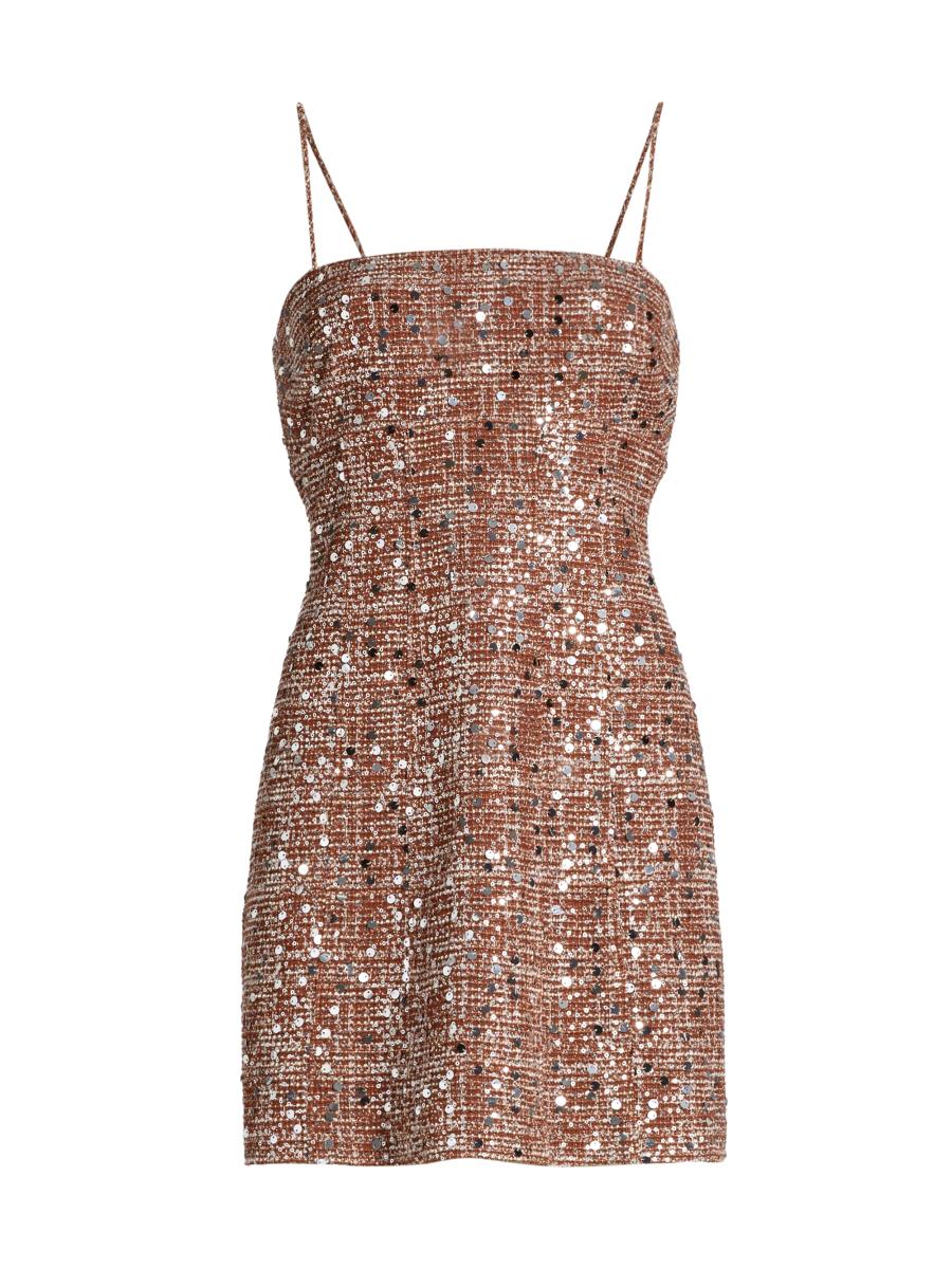 Toccin Women's Luca Tweed Sleeveless Minidress In Brown