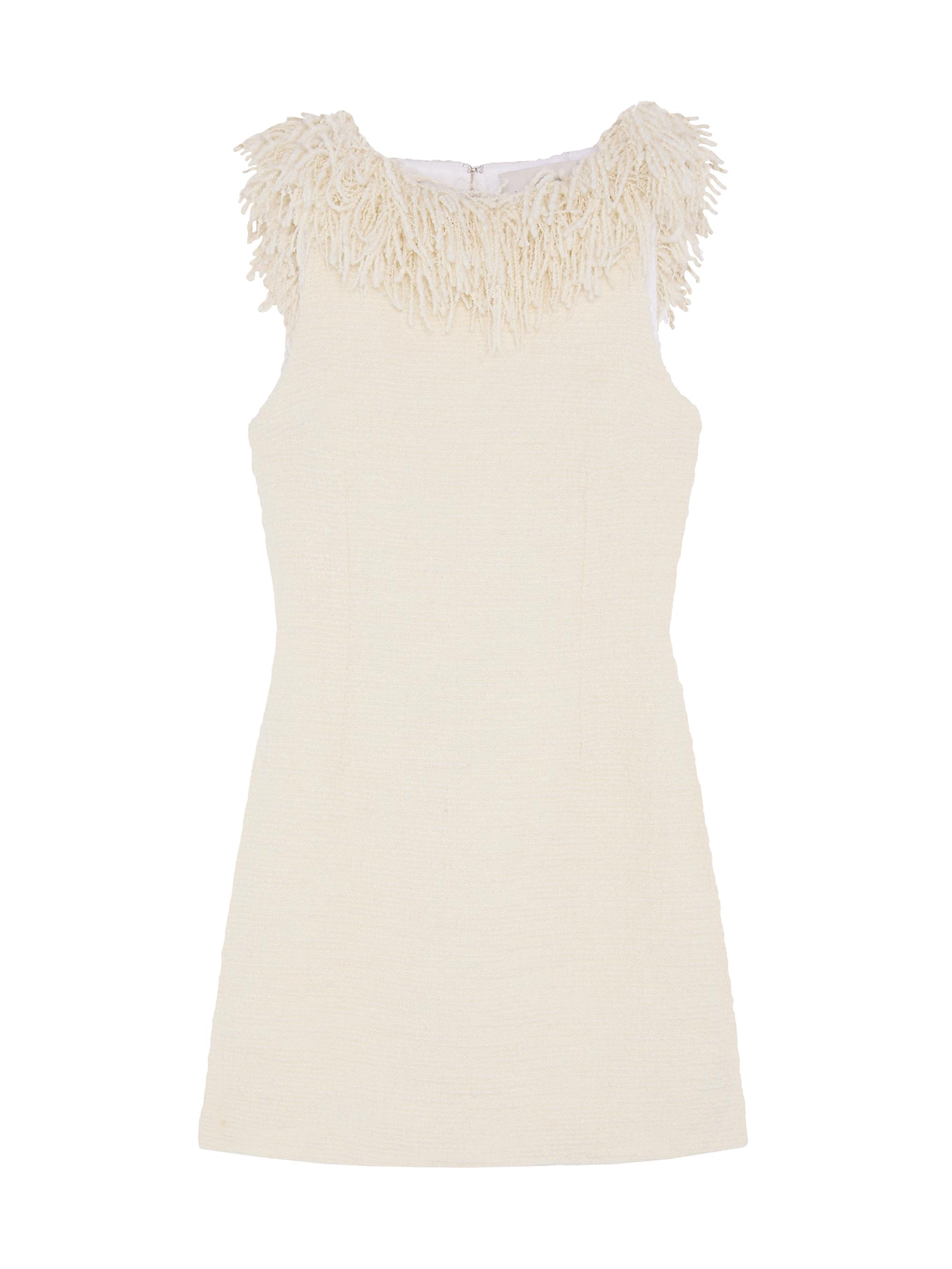 Liberowe Women's Soho Tweed Fringe Minidress - Vanilla