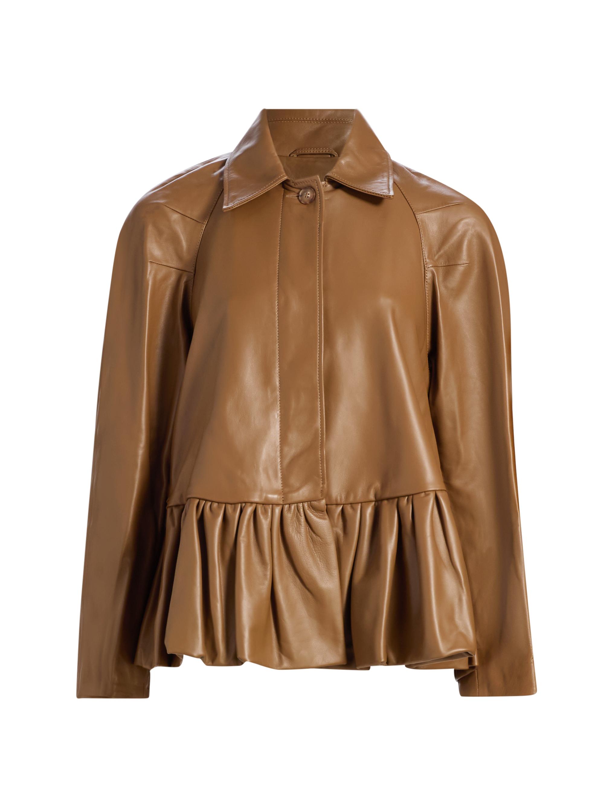 Liberowe Women's City Peplum Leather Jacket - Whiskey