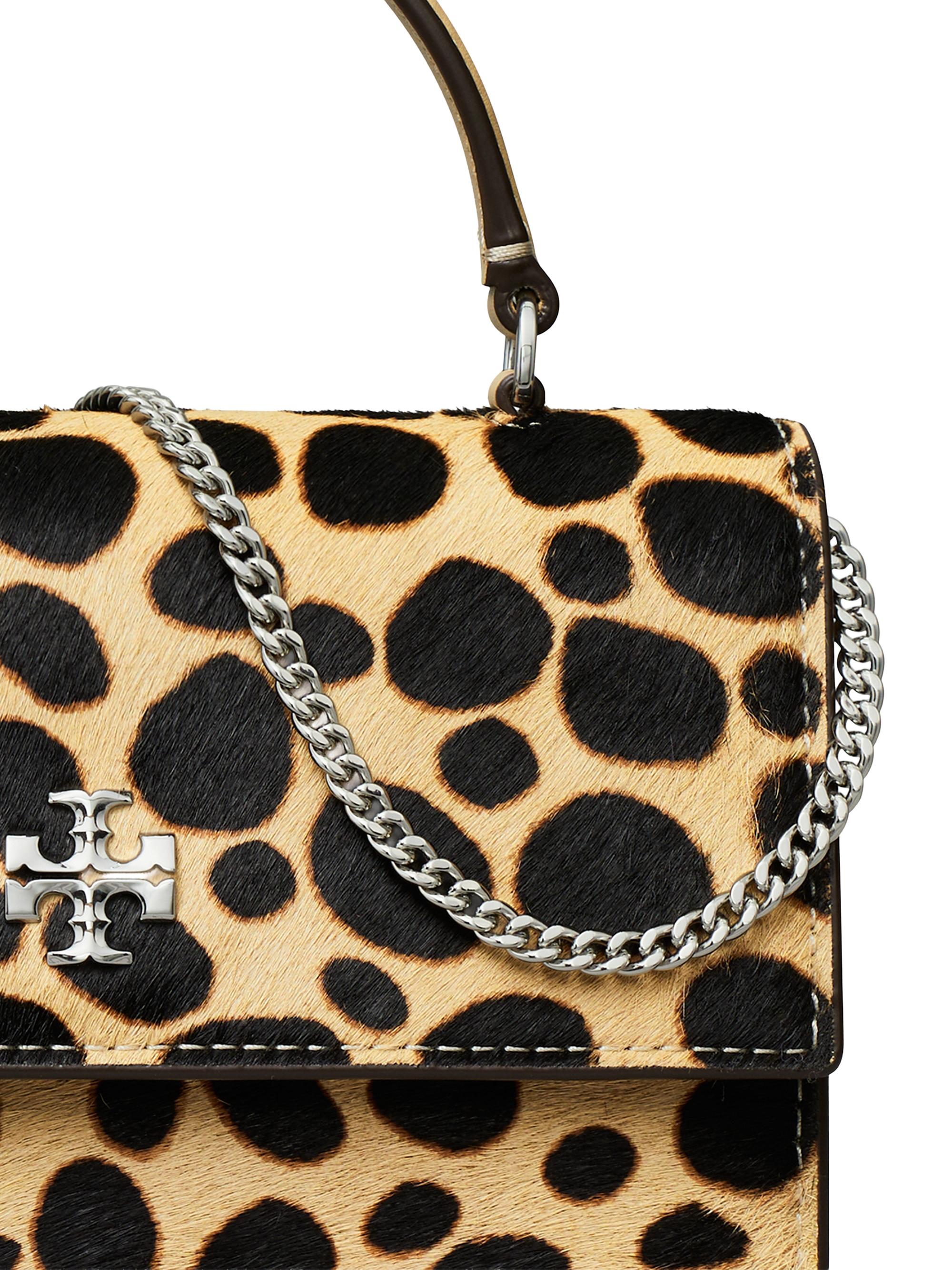 TORY BURCH ヒョウ柄ミニショルダー Tory Burch Mini Kira Leopard-Printed Calf Hair Top Handle Bag