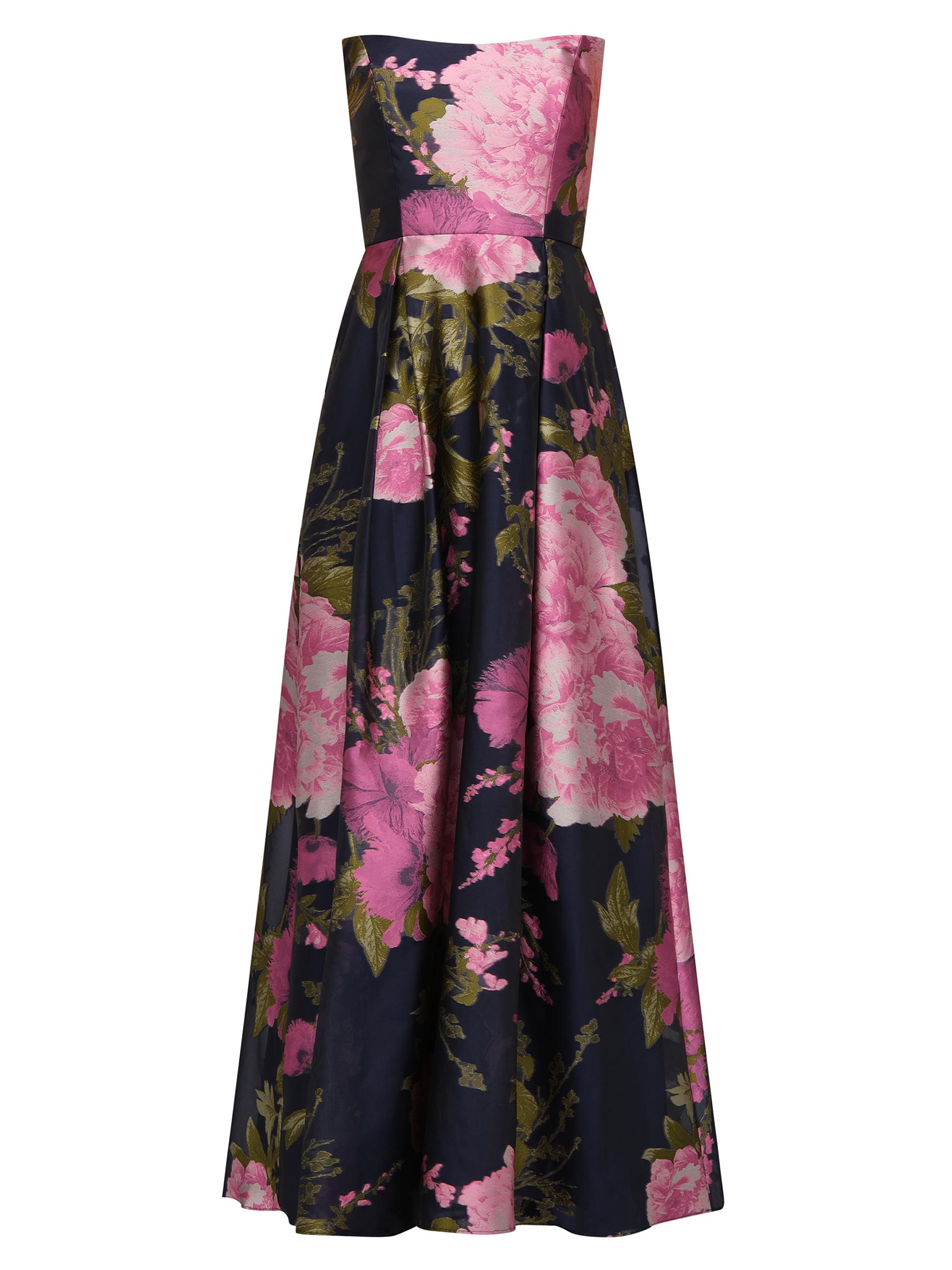 v neck midi dresses Green and black floral print V neck midi dress