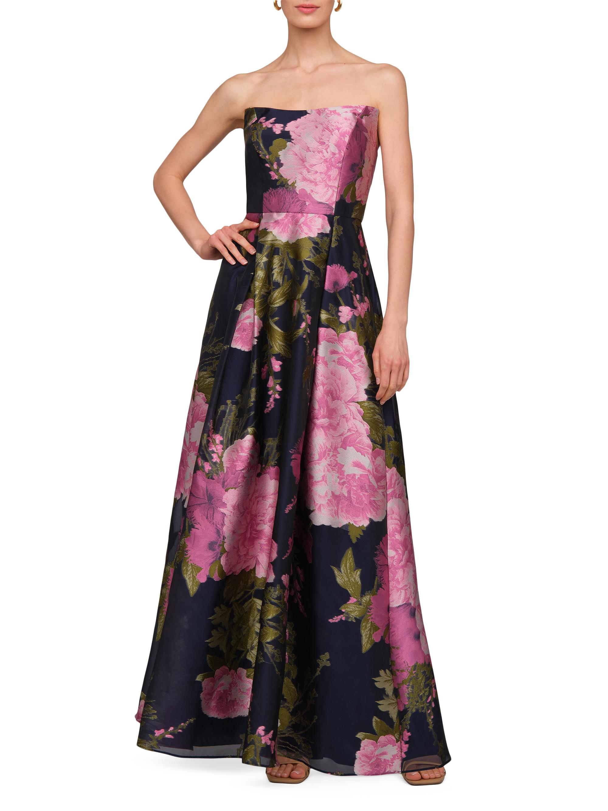 Kay Unger Women's Willow Floral Metallic Organza Gown - Azalea Pink | Thumbnail 3