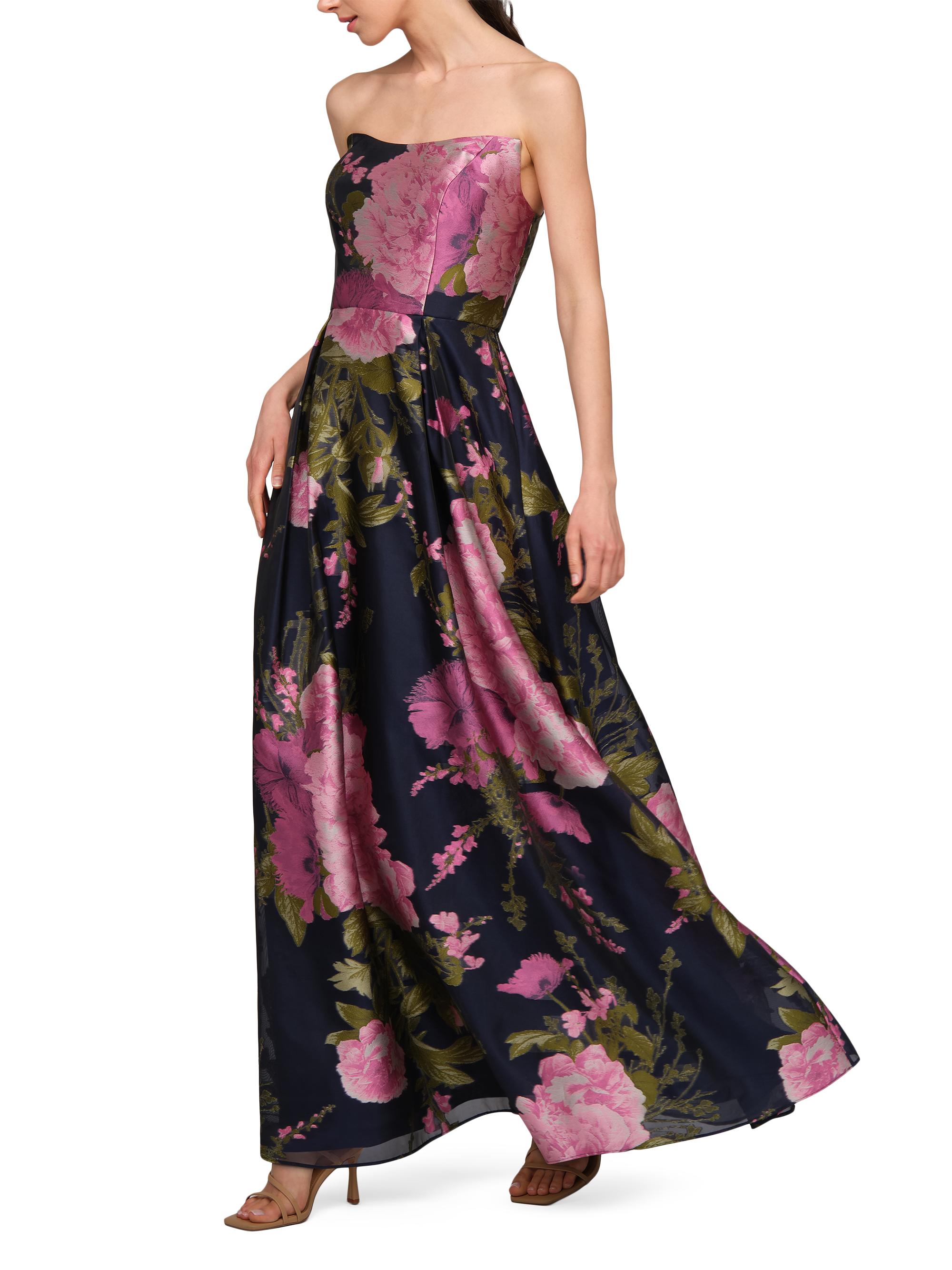 Kay Unger Women's Willow Floral Metallic Organza Gown - Azalea Pink | Thumbnail 4