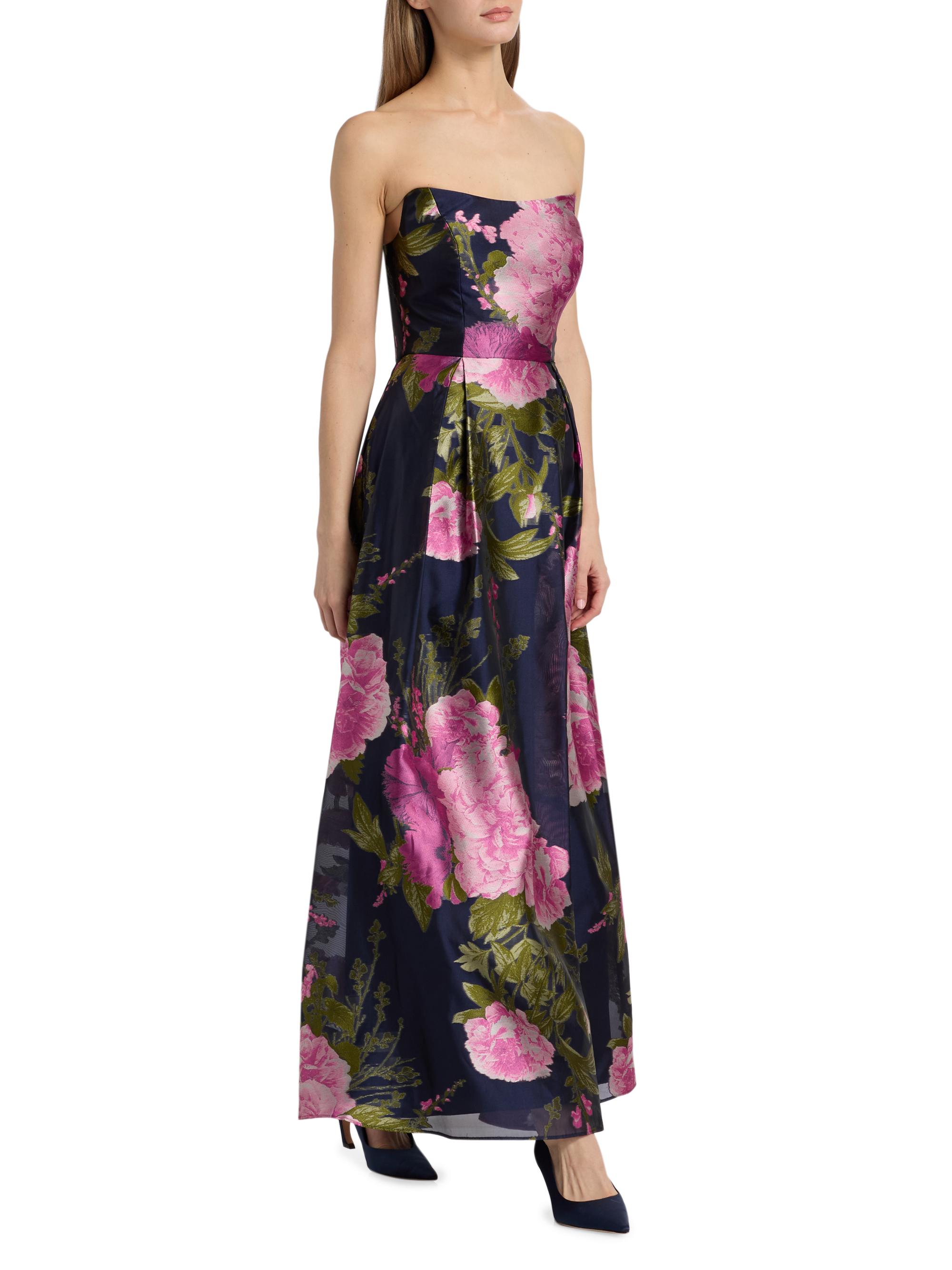 Kay Unger Women's Willow Floral Metallic Organza Gown - Azalea Pink | Thumbnail 2