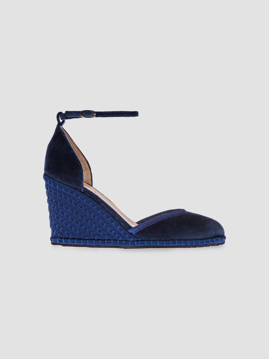Vibi Venezia Timeless Delfina 100MM Cotton Velvet Wedge Pumps | Saks ...