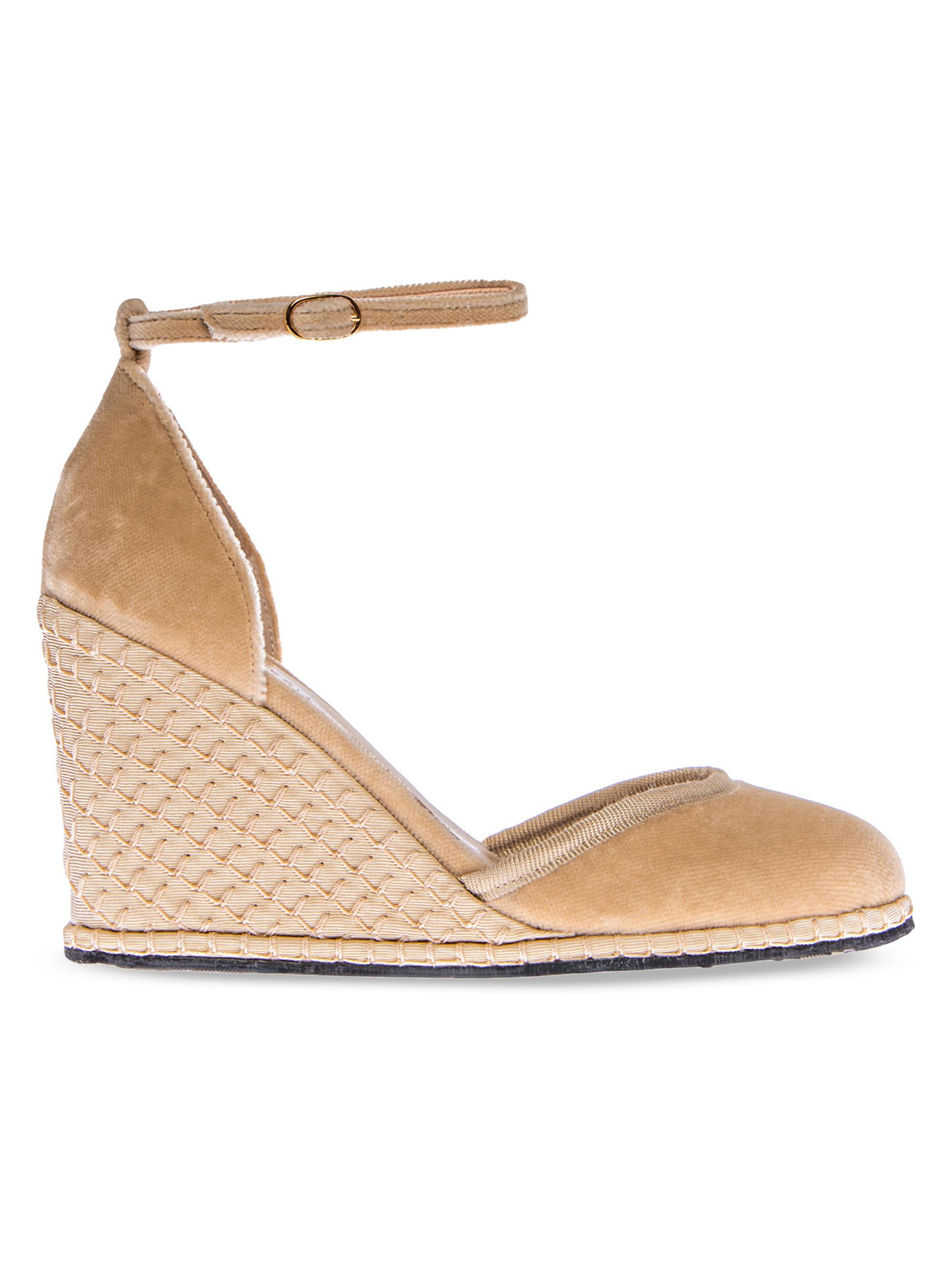 Vibi Venezia Women's Timeless Delfina 100MM Cotton Velvet Wedge Pumps - Palude