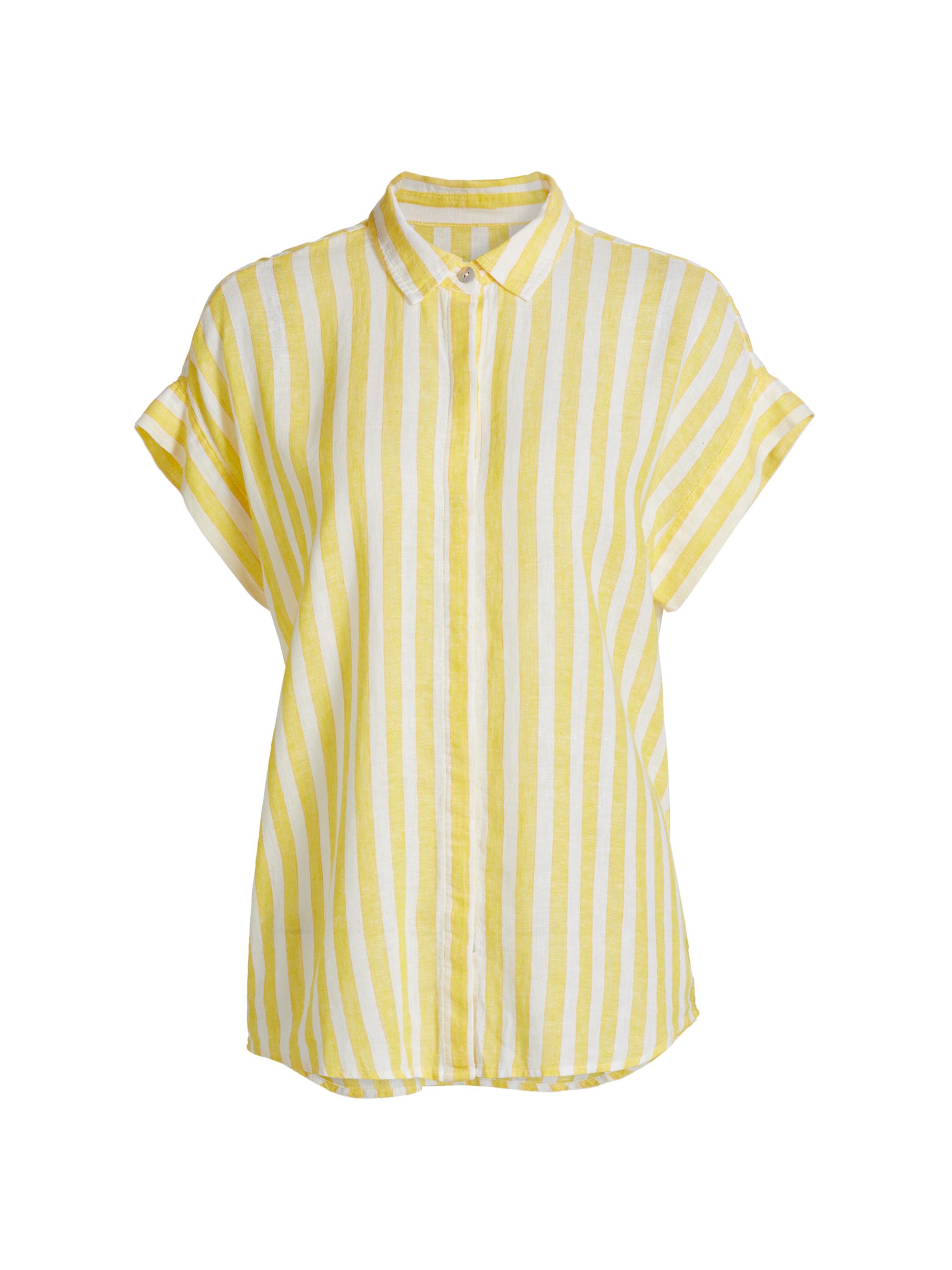 Rails Women's Jamie Striped Linen-Blend Shirt - Daffodil Stripe