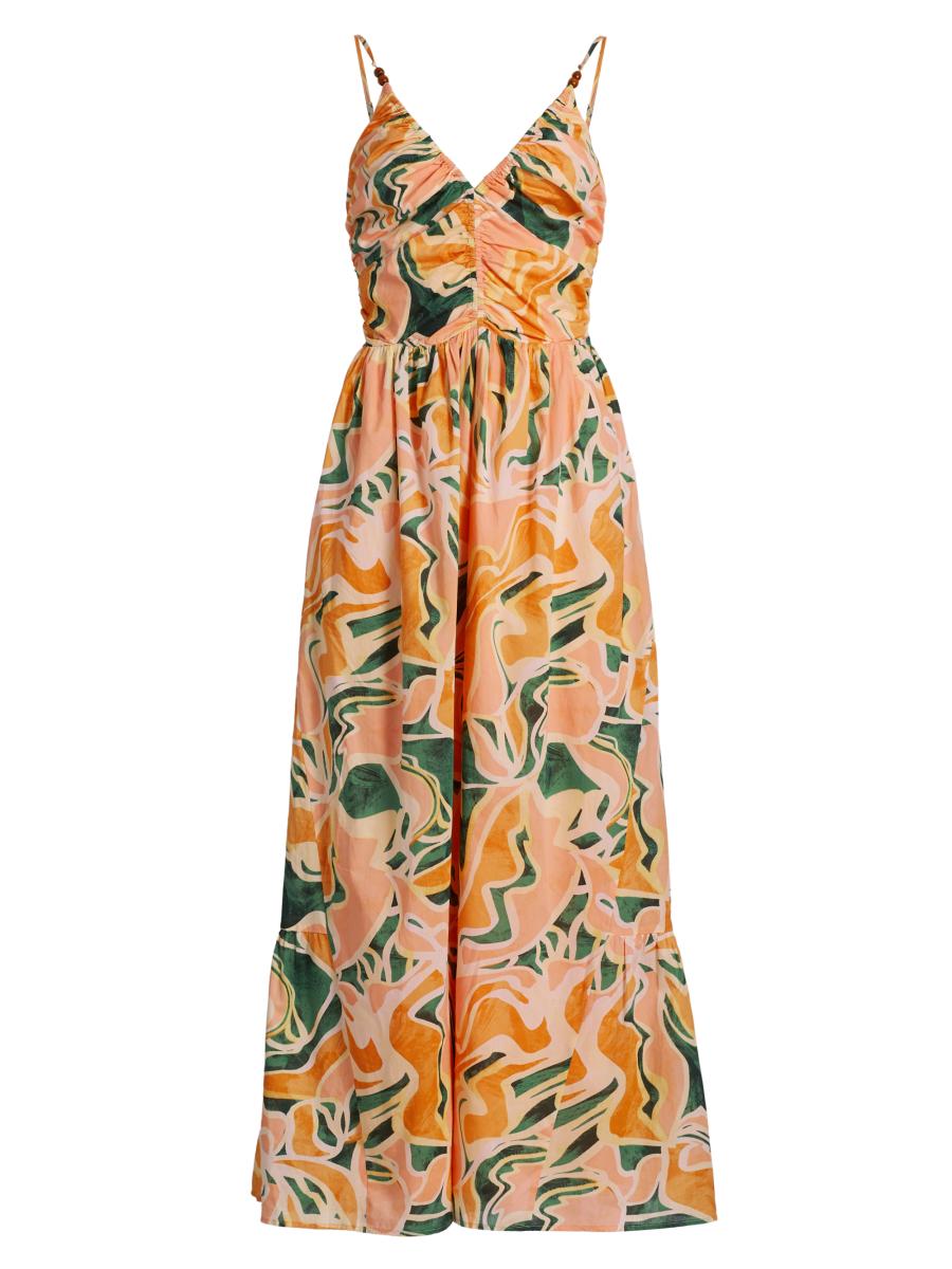 Saks Wide Collar Patterned Midi Dress BCVL-254009 - Saint-Malo