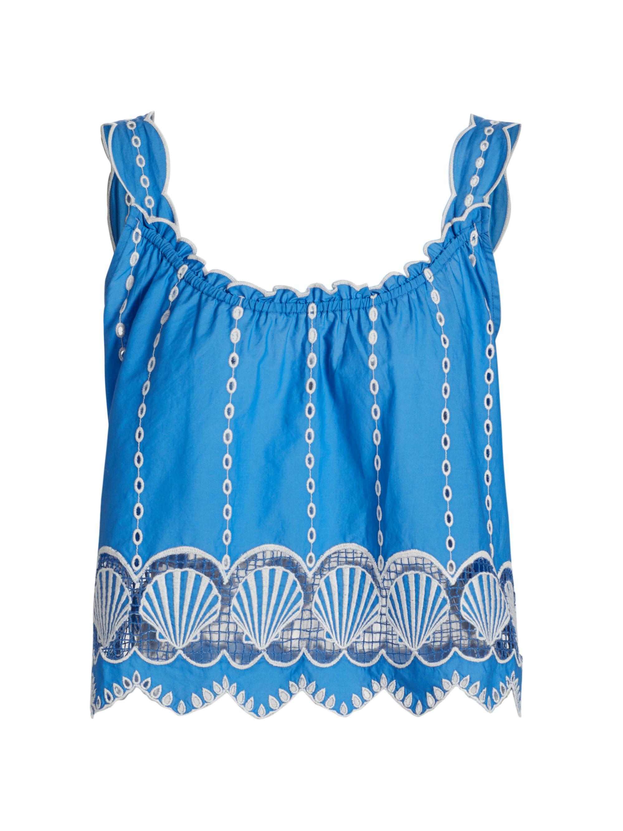 Rails Women's Esperanza Embroidered Cotton Tank - French Blue