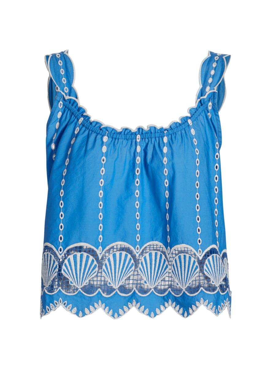Rails Women's Esperanza Embroidered Cotton Tank In Blue