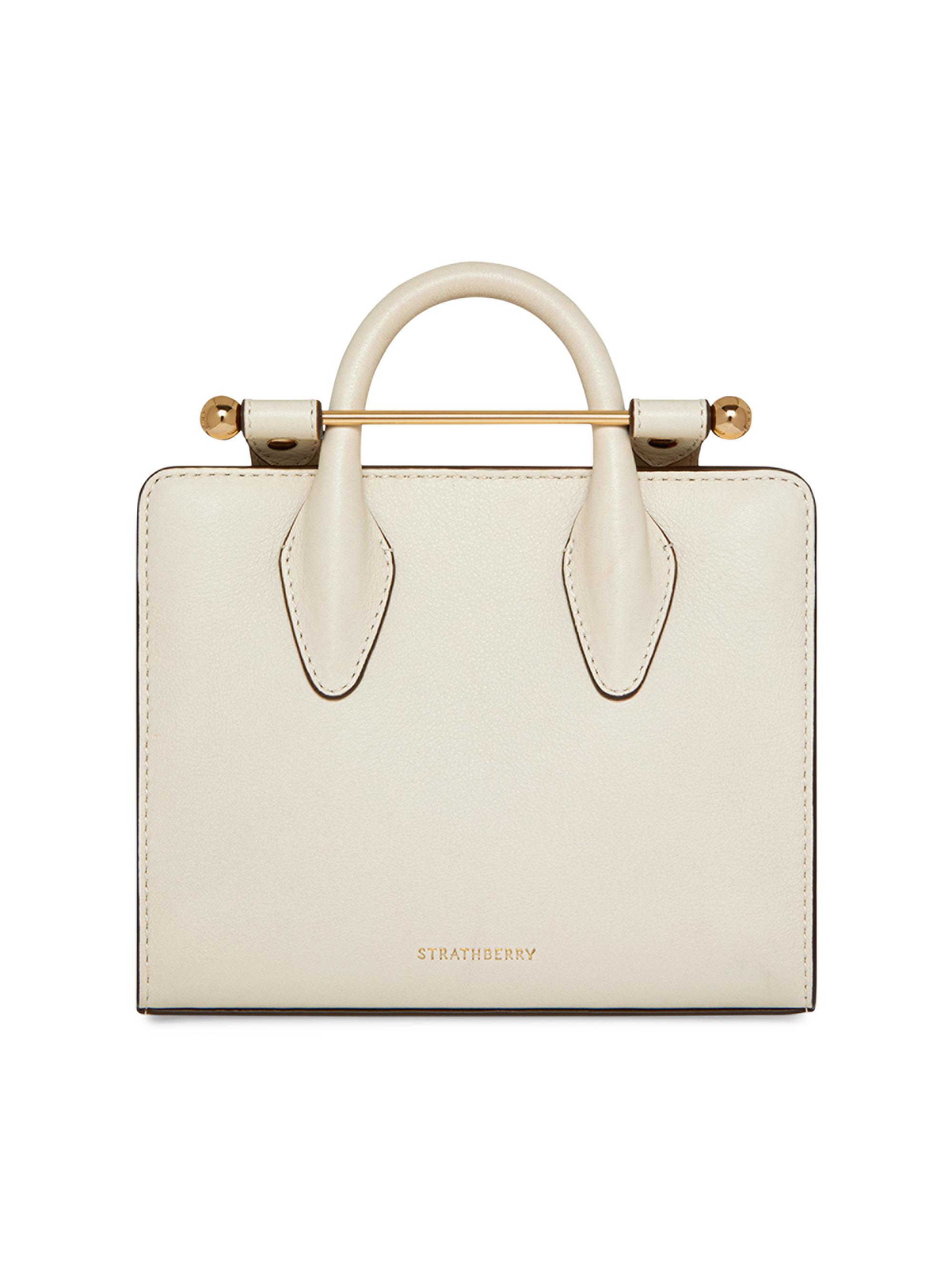 Strathberry Women's Nano Leather Top Handle Bag - Cream
