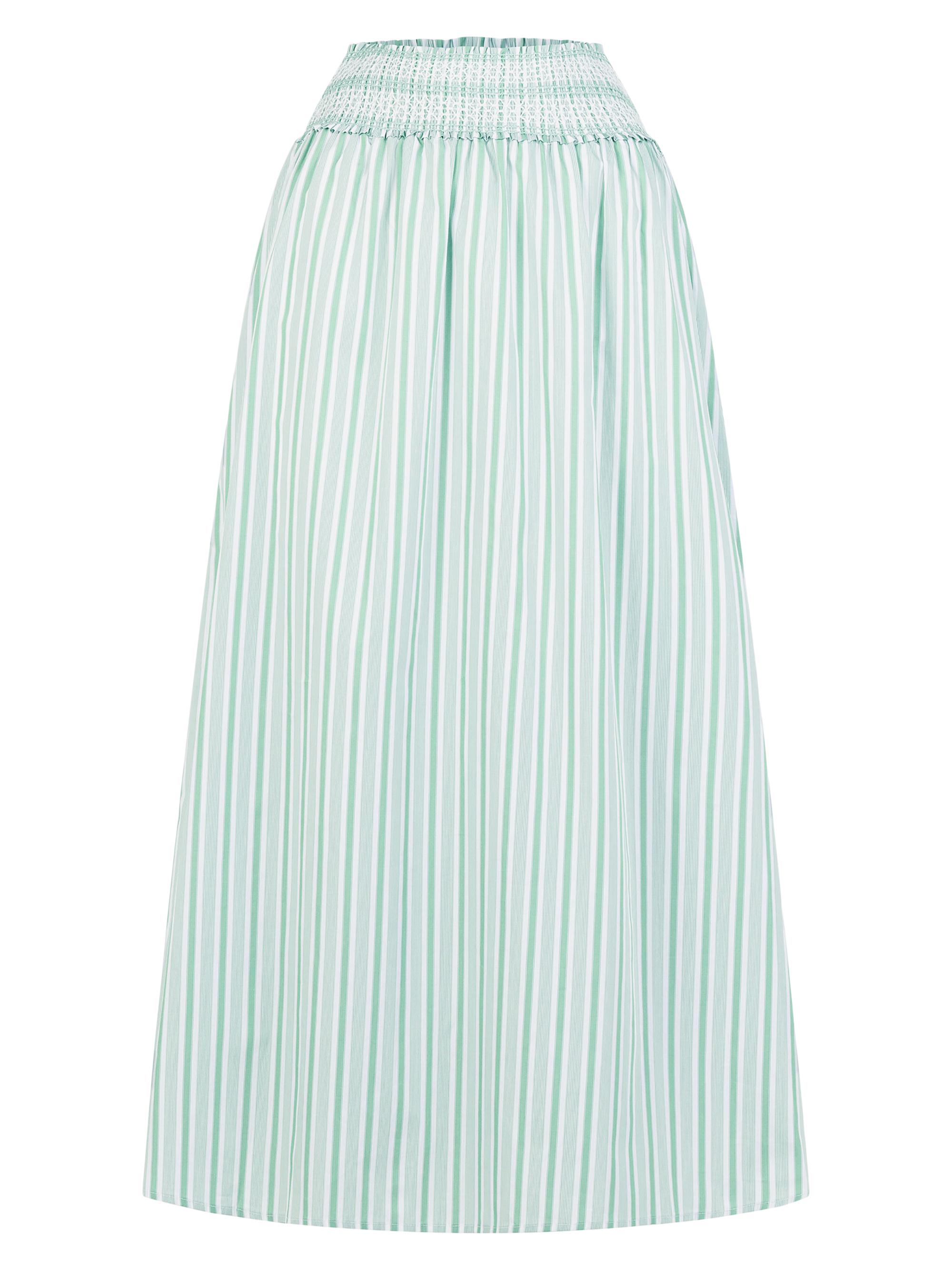 Hill House Home Women's The Delphine Nap Maxi Skirt - Apple Green Variegated Stripe