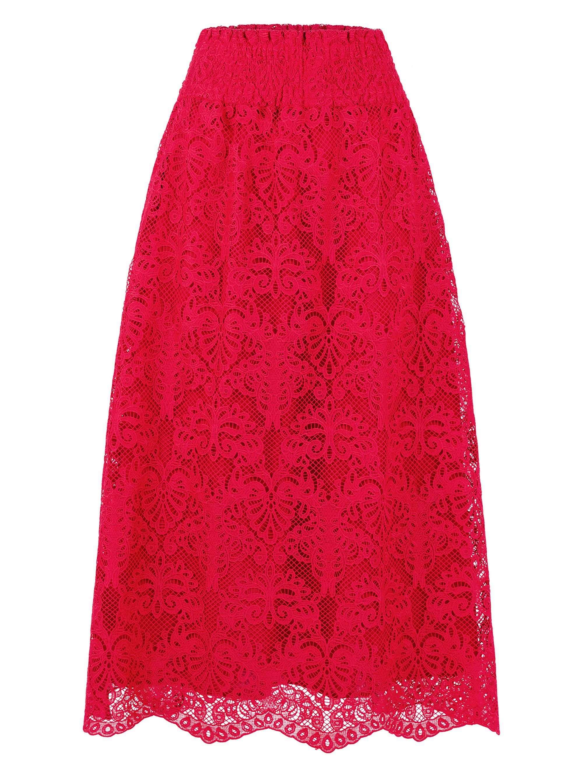 Hill House Home Women's The Delphine Nap Maxi Skirt - Cerise Lace