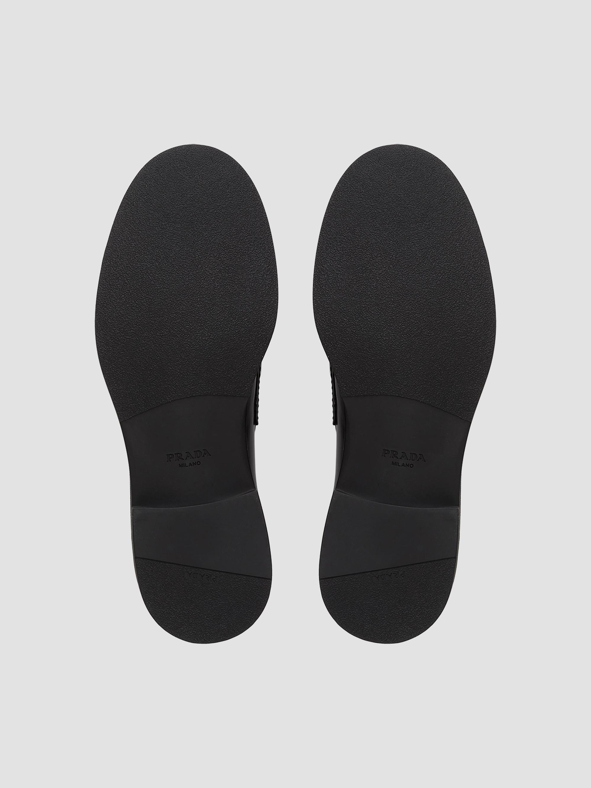 Prada Men's Brushed Leather Loafers - Black | Thumbnail 6