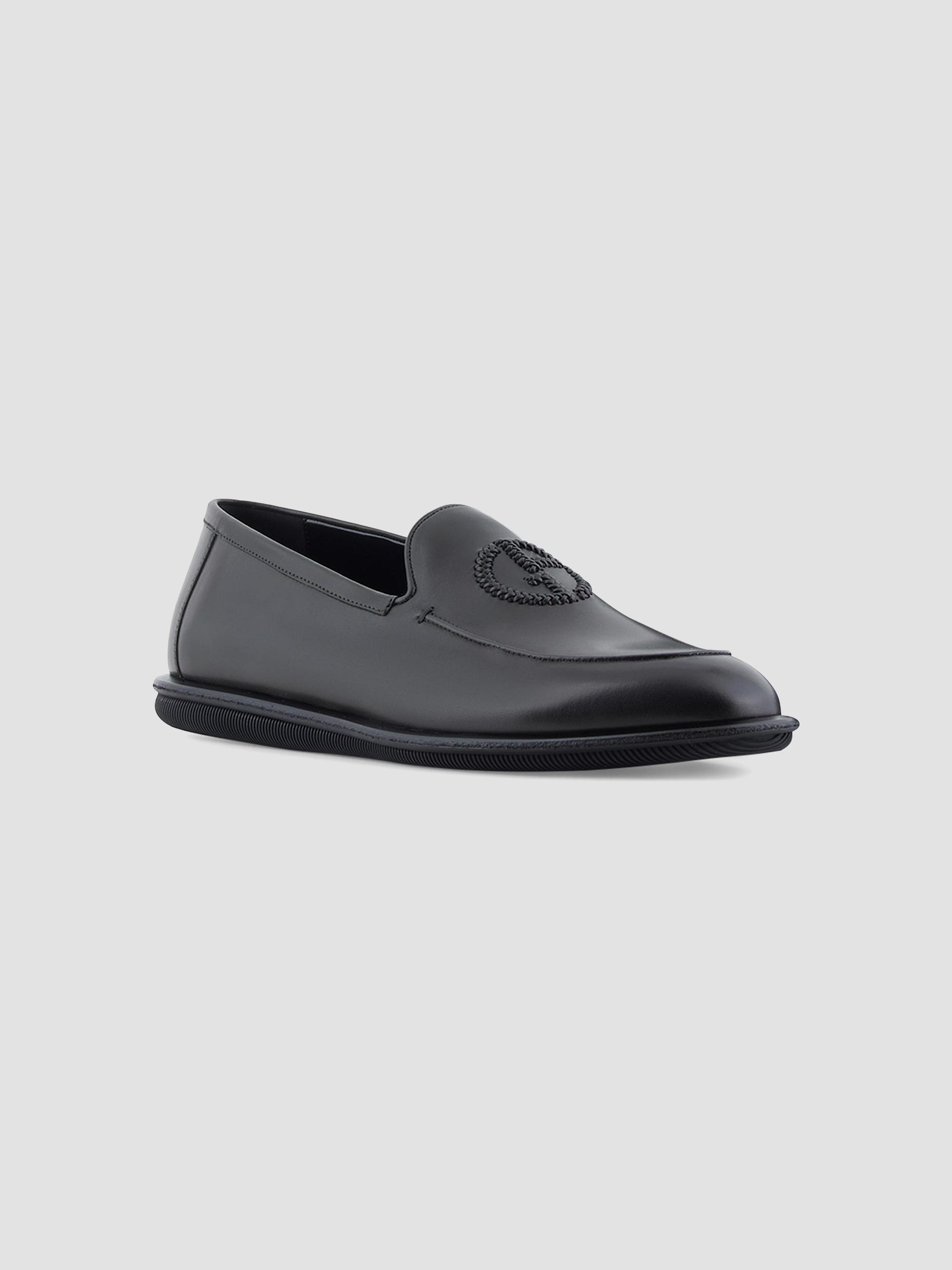 GIORGIO ARMANI ローファー レザー ブラック メンズ 42 Giorgio Armani Logo Vintage Leather Slip-On Loafers | Saks Fifth